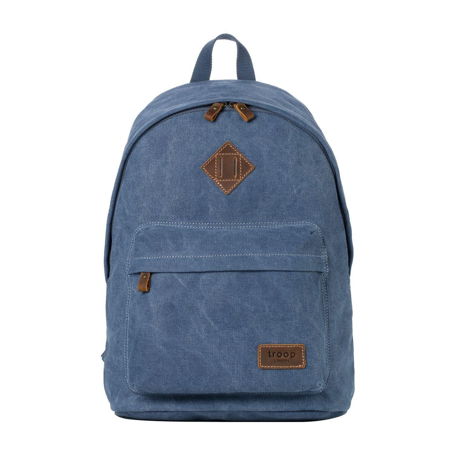 TRP0384 Troop London Heritage Canvas Backpack - Durable Casual Daypack for Men & Women | Perfect for School, Travel & Outdoor Adventures