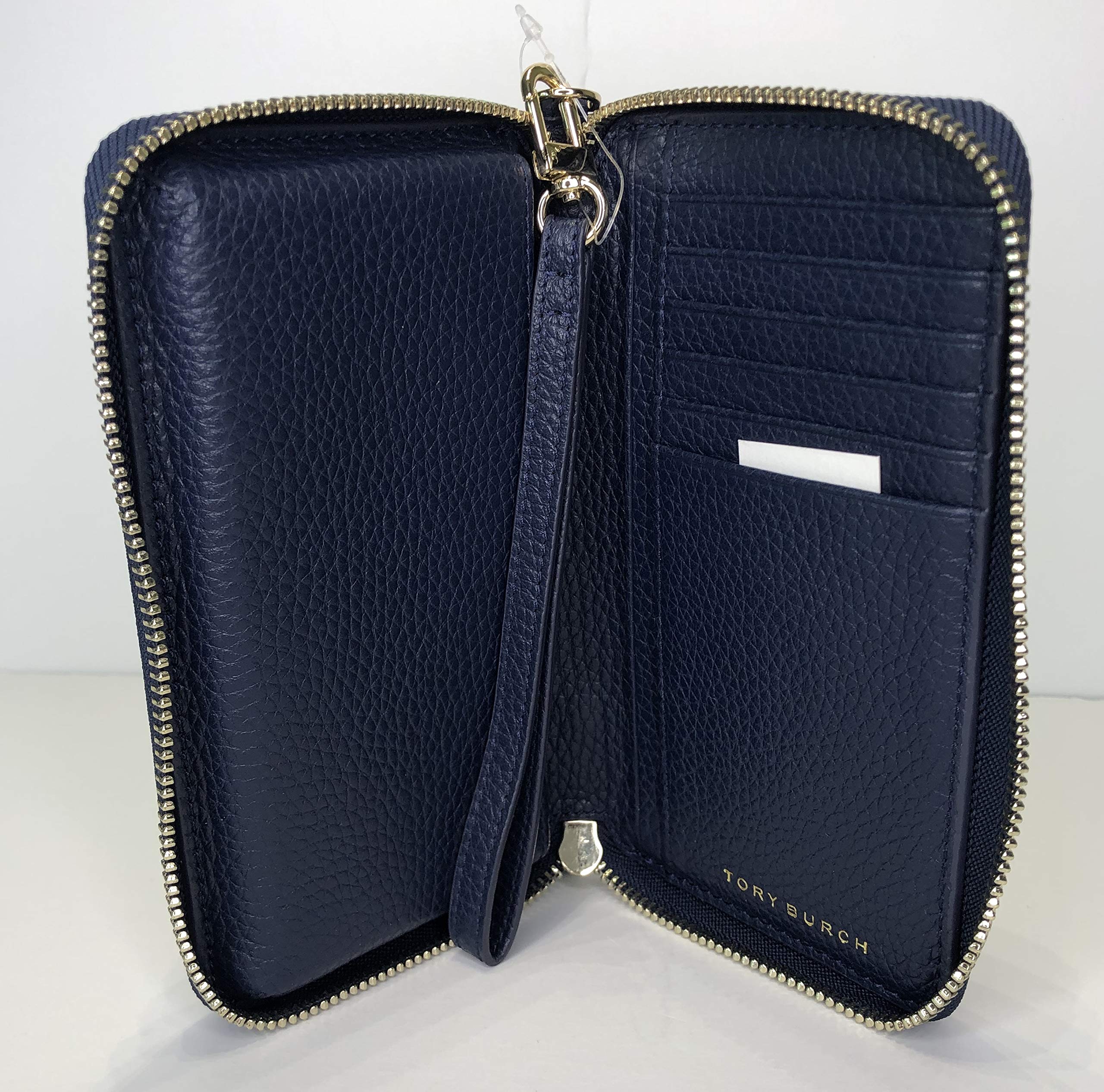 Tory Burch Thea Zip-Around Smart Phone Wallet Wristlet in Royal Navy - Stylish Crossbody Bag for Women, Perfect for Everyday Use, Travel, and Shopping