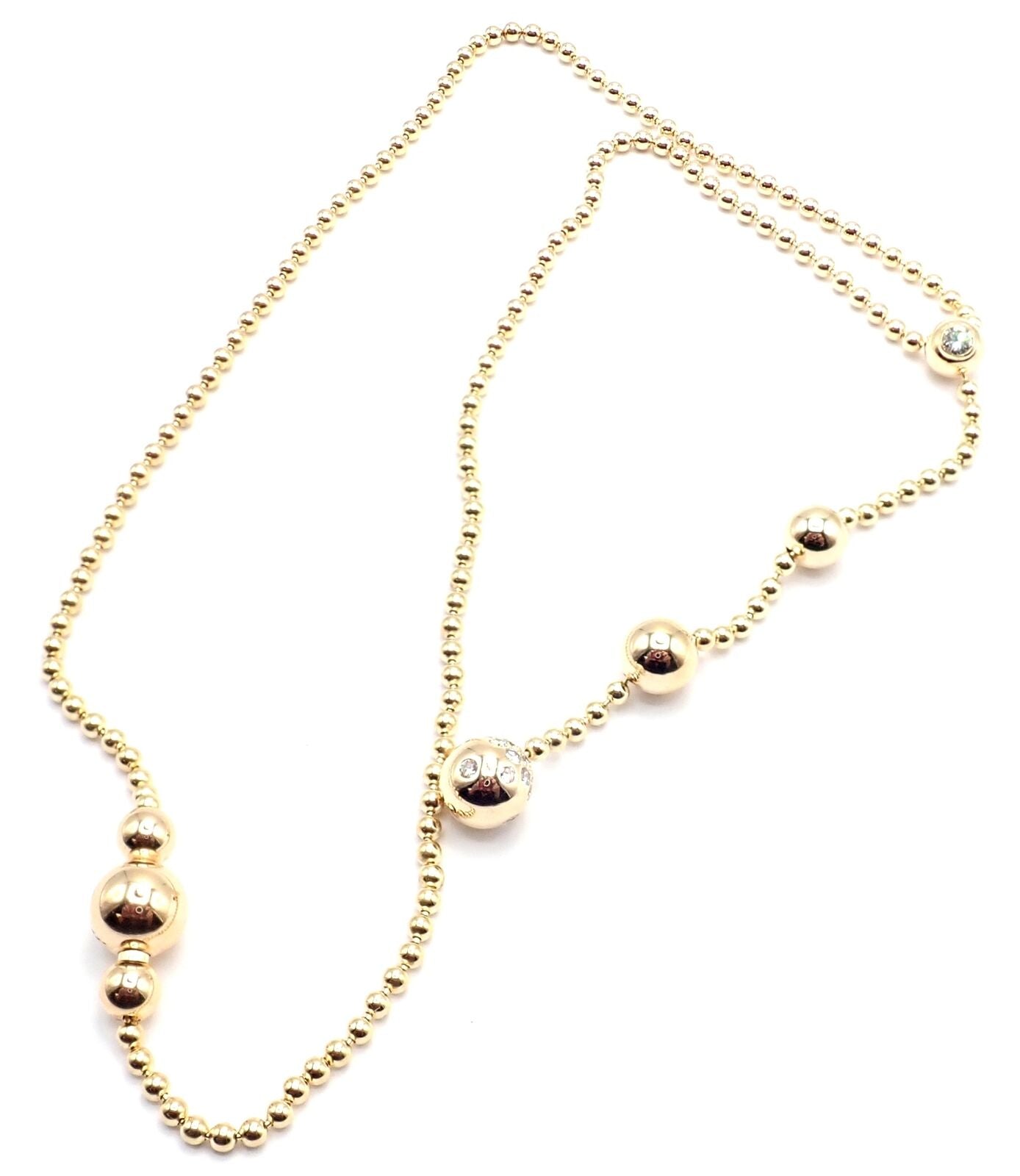 Authentic Cartier Draperie de Decollate 18k Yellow Gold Diamond Necklace for Women - Luxury Fine Jewelry Gift for Anniversary, Wedding & Special Occasions