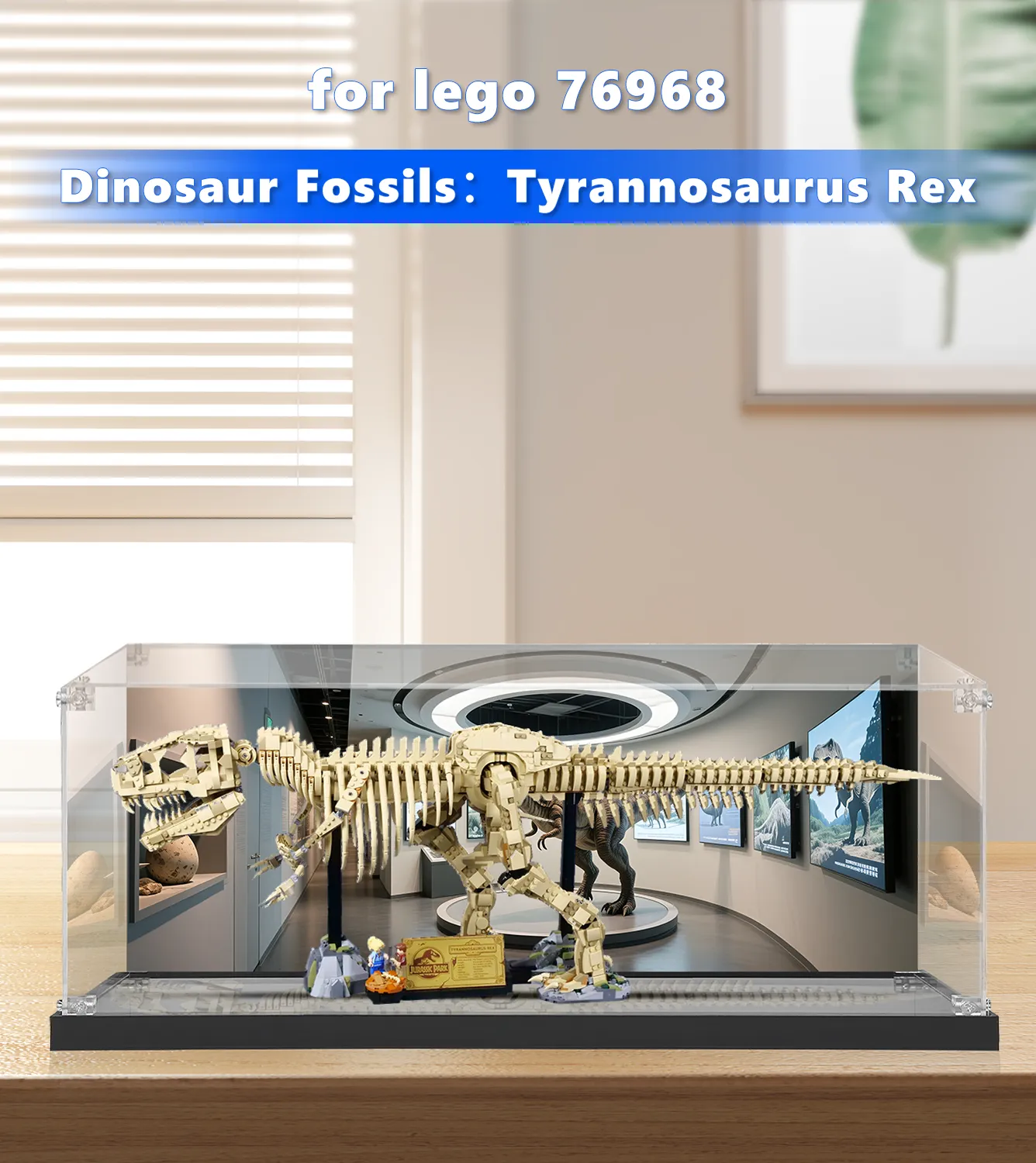 LEGO® Jurassic World™ Dinosaur Fossils Display Case for T-Rex 76968 - Premium Acrylic Showcase for Collectible LEGO Sets | Perfect for Home Decor, Office Display & Gift for LEGO Fans