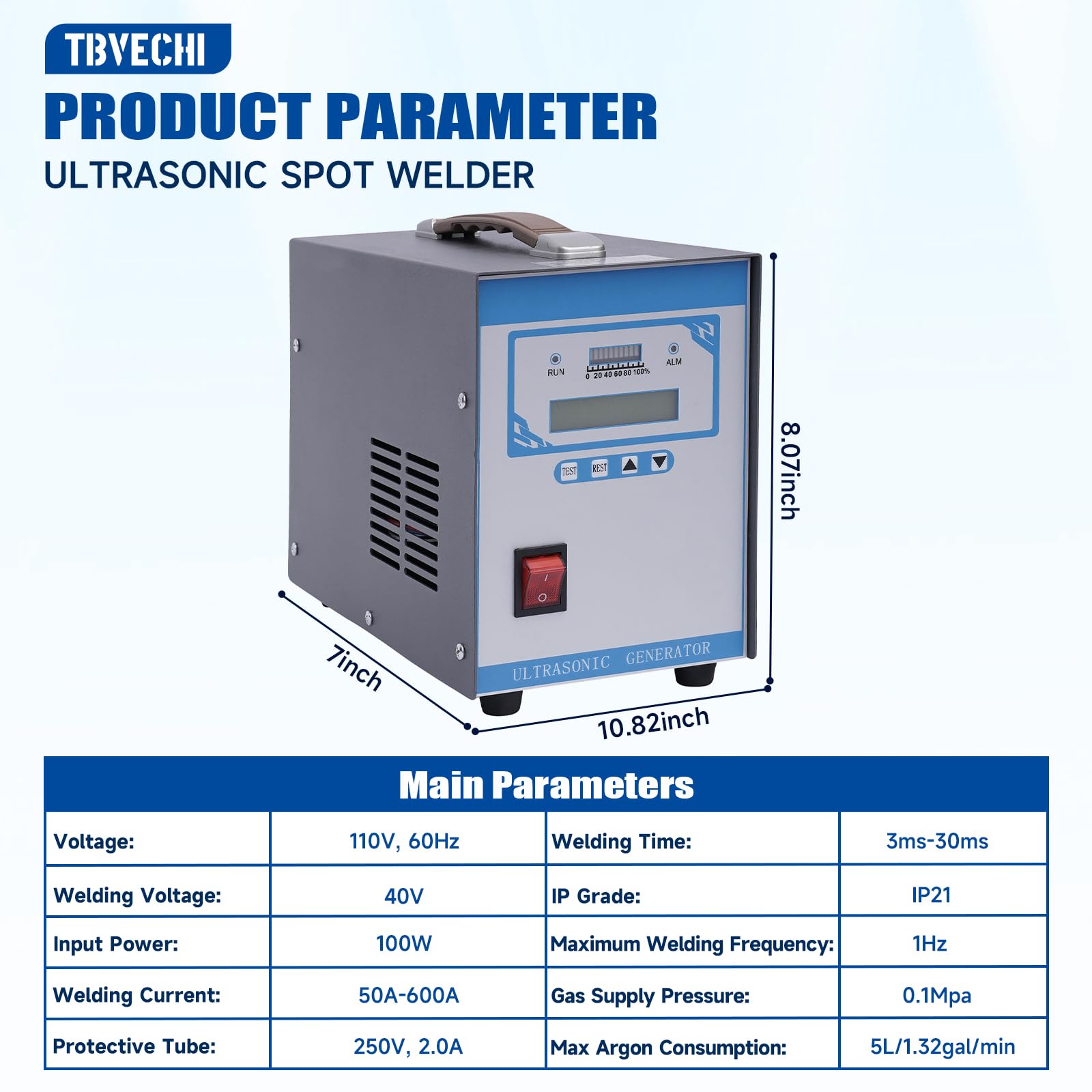 TBVECHI 28KHz Handheld Ultrasonic Plastic Welder Machine - Portable ABS/PP/PE Spot Welding Tool for DIY Repairs, Automotive Parts & Plastic Fabrication