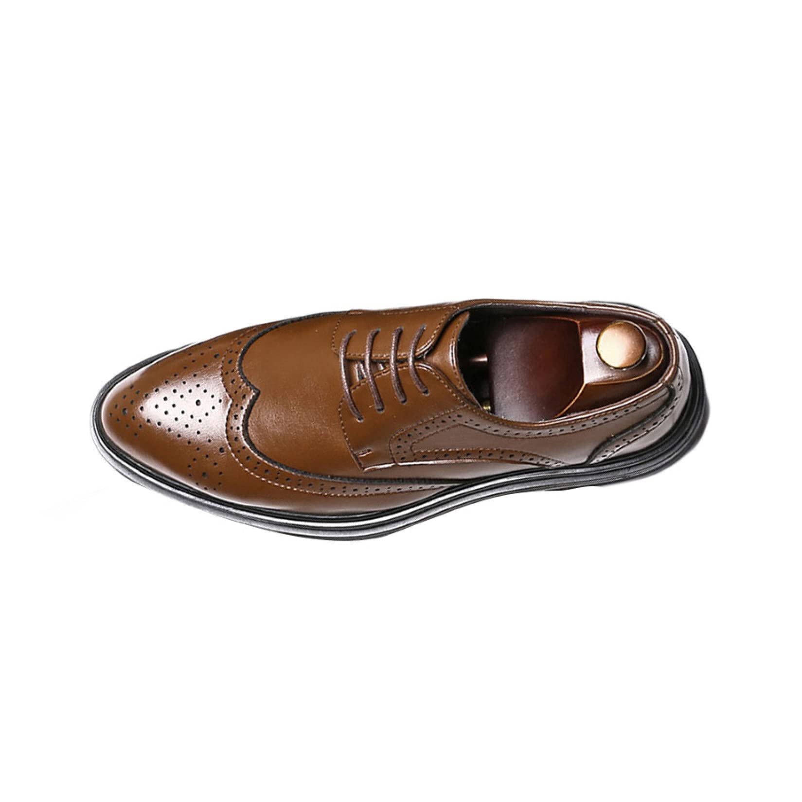 Stylish Men's Brogue Oxford Dress Shoes - Breathable Lace-Up Formal Business Shoes with Pointed Toe | Perfect for Office, Weddings & Special Occasions