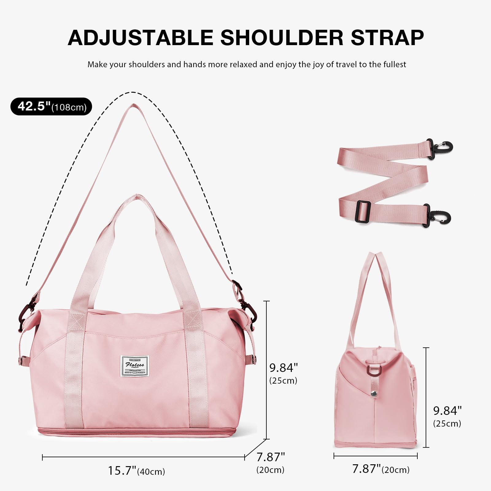 Best Travel Duffel Bag for Women - Waterproof Sports Tote & Gym Bag with Shoulder Strap - Perfect for Weekend Getaways, Overnight Trips & Workout Sessions