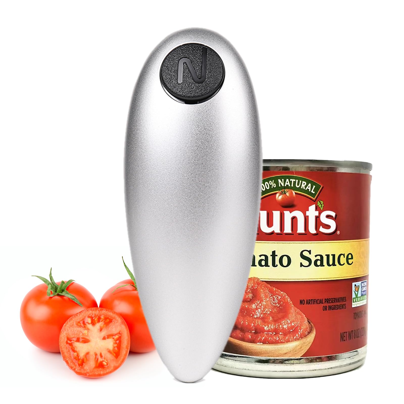 One Touch Electric Can Opener - Automatic Kitchen Can Opener with Smooth Edge, Hands-Free Operation for Easy Use - Perfect for Seniors & Home Cooking (Silver) | Ideal for Camping, Emergency Prep & Everyday Kitchen Tasks