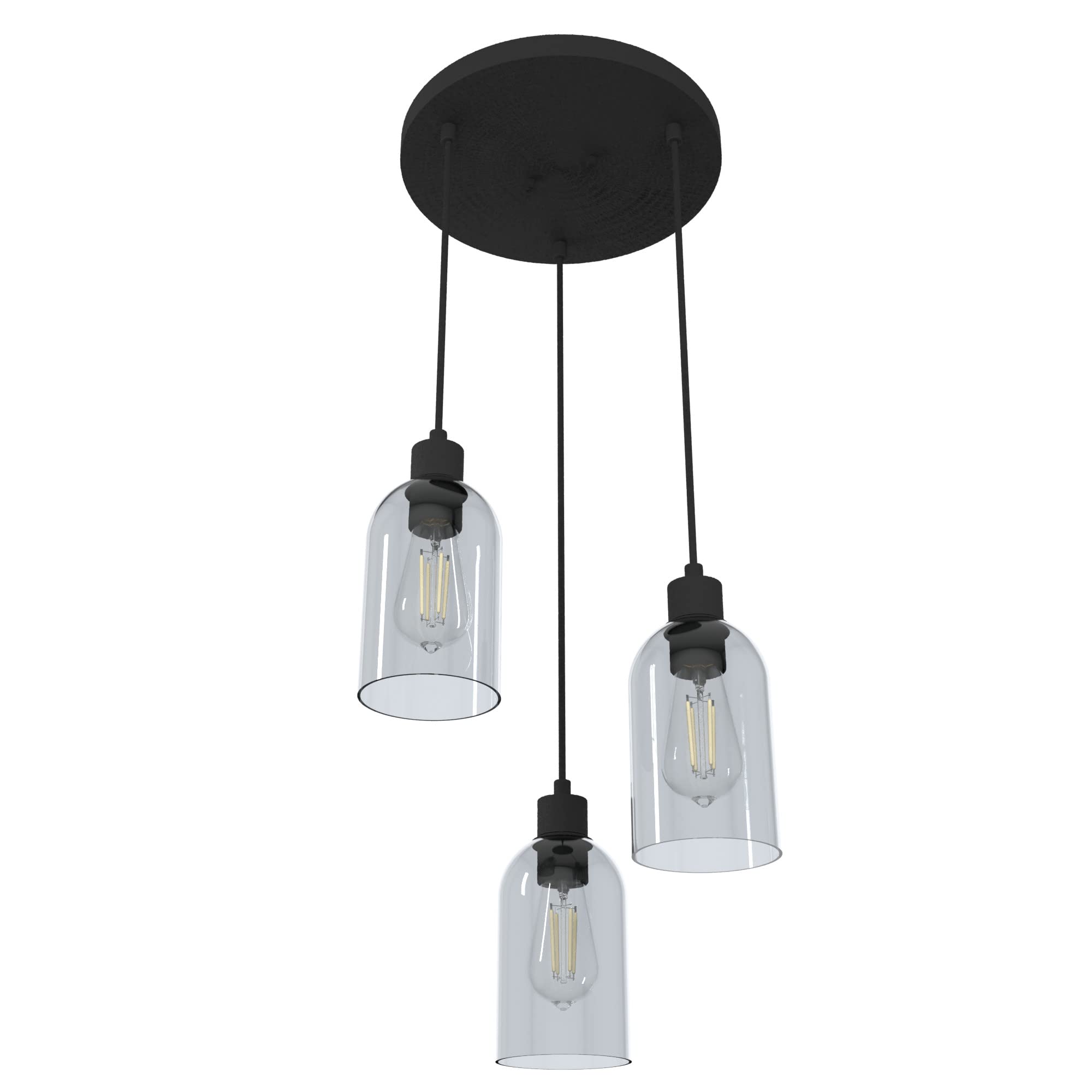 Hunter Fan Company 19719 Lochemeade 5-Light Cluster Pendant Ceiling Light Fixture - Natural Iron Finish - Perfect for Dining Room, Kitchen Island or Entryway Lighting