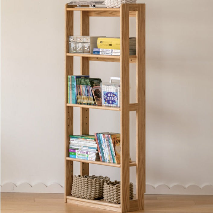 Solid Wood Kids Bookshelf - Oak & Beech Toy Storage Organizer for Bedroom, Playroom & Nursery - Durable & Stylish Children's Furniture