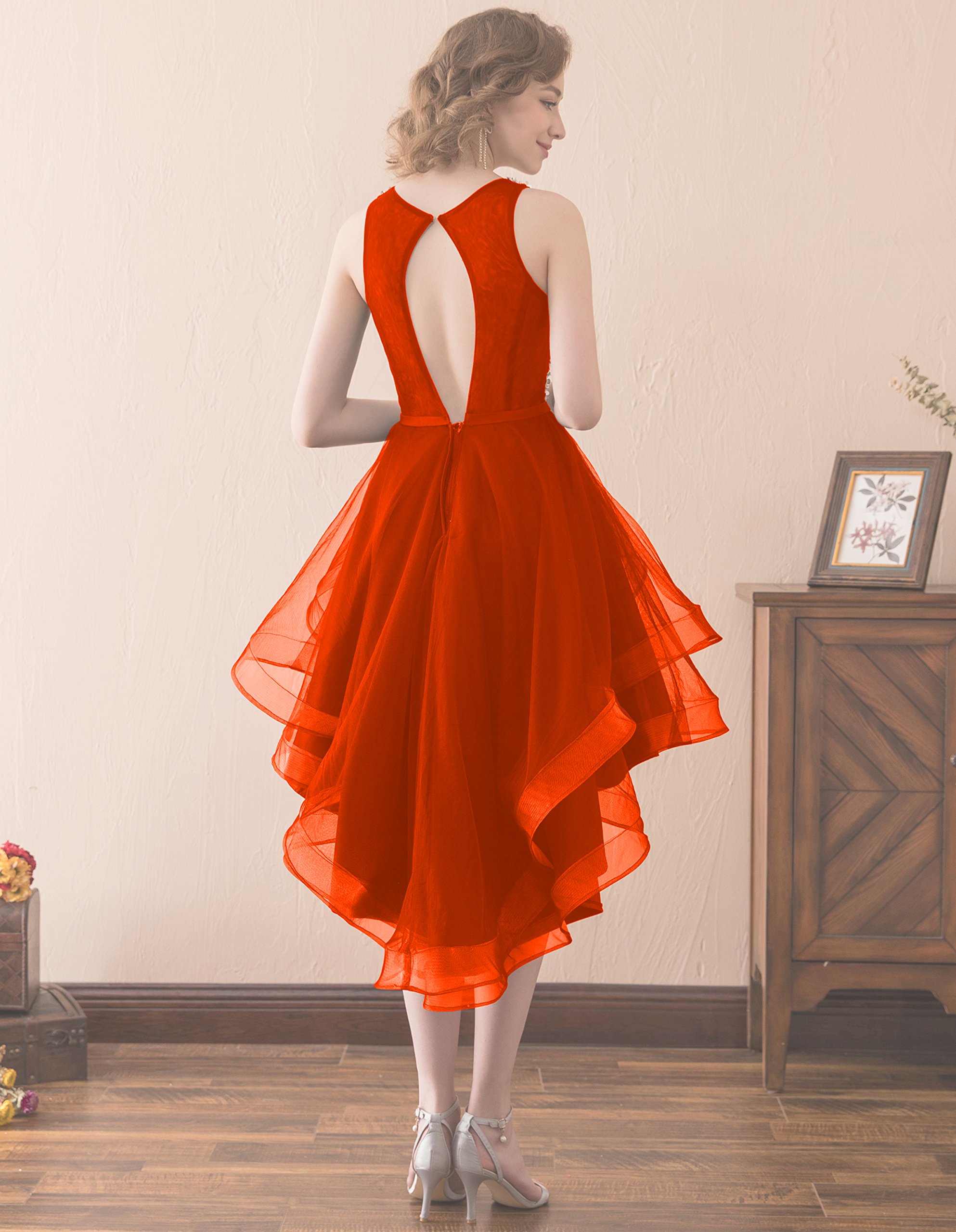 Aiyi Women's Off Shoulder High Low Prom Dress Short Sleeve Cocktail Party Dress - Perfect for Homecoming, Evening Parties, and Special Occasions