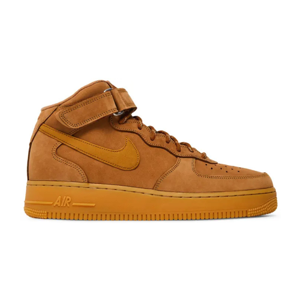 Nike Air Force 1 Mid '07 Sneakers - Flax Gum Light Brown Black Wheat Colorway - Casual & Streetwear Shoes for Men | Perfect for Everyday Wear, Urban Fashion & Sneaker Collection