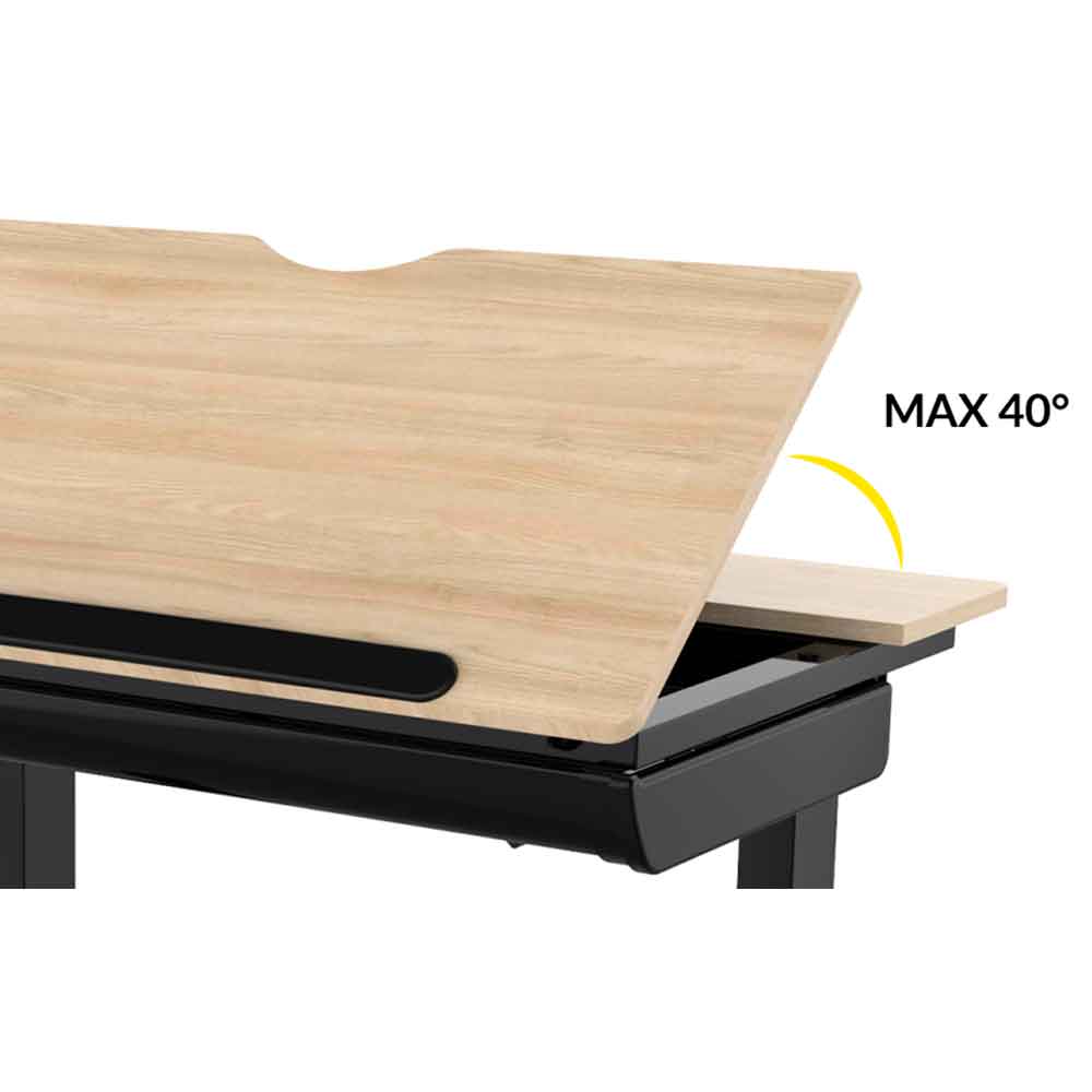 Adjustable Electric Standing Drafting Desk - Height & Tilt (0°-40°) Drawing Table with Storage Drawer for Artists & Architects | Home Office & Studio Workspace Solution