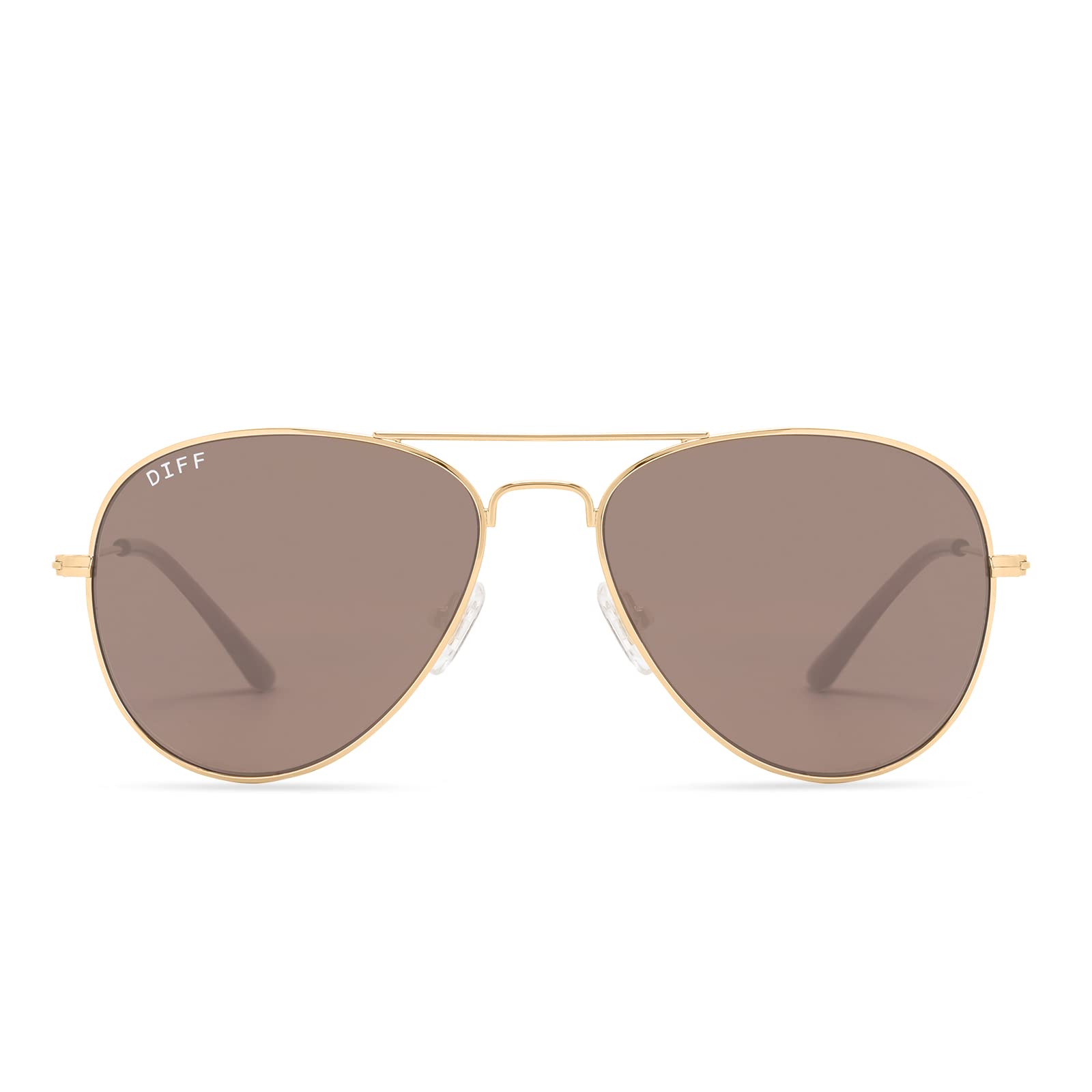 DIFF Eyewear Cruz Designer Aviator Sunglasses - Lightweight Gold Frame Unisex for Women & Men - Perfect for Driving, Beach & Outdoor Activities