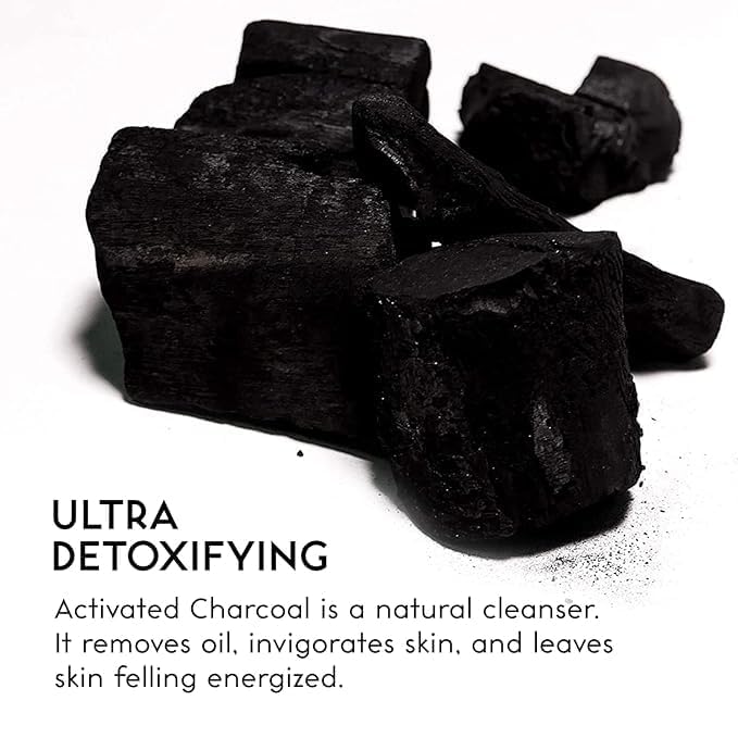 Natural Activated Charcoal Soap Bar (2-Pack) - Deep Cleansing Face & Body Wash with Coconut Oil & Olive Oil | 100% Organic Detox Soap for Men & Women | 3.52 oz Each | Perfect for Acne-Prone Skin & Body Odor Control