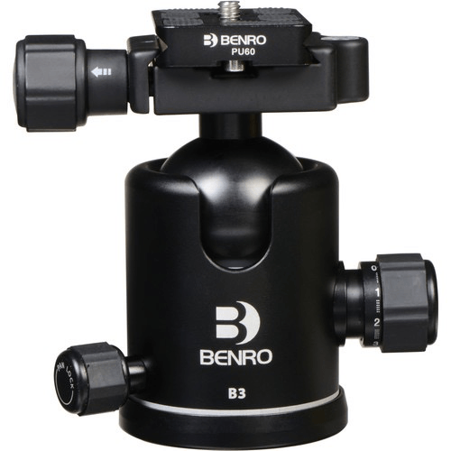 Benro B3 Double Action Ballhead Tripod Head - 360° Panoramic Rotation & Quick Release Plate for DSLR Cameras - Perfect for Landscape, Wildlife & Travel Photography