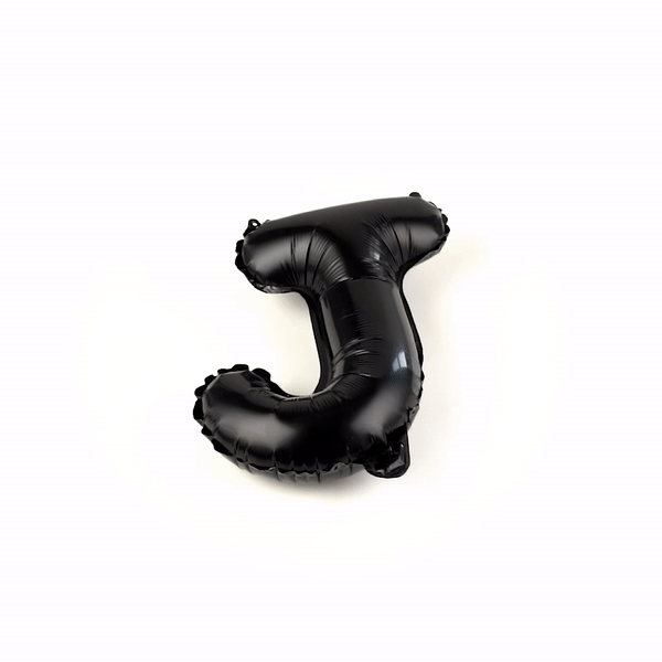 Balloonify Black Mylar Letter J Balloon - 16 Inch Large Foil Alphabet Balloon for Birthday Party Decorations, Baby Showers & Graduation Celebrations (1 Count Box)