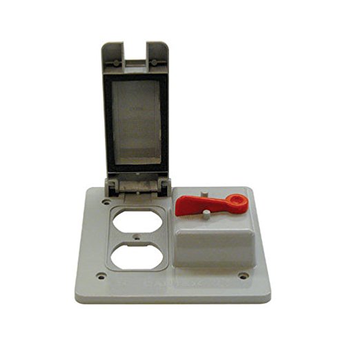 Cantex WP PVC 2-Gang Switch and Outlet Cover - Weatherproof Electrical Box Cover for Indoor/Outdoor Use in Homes, Offices, and Industrial Areas