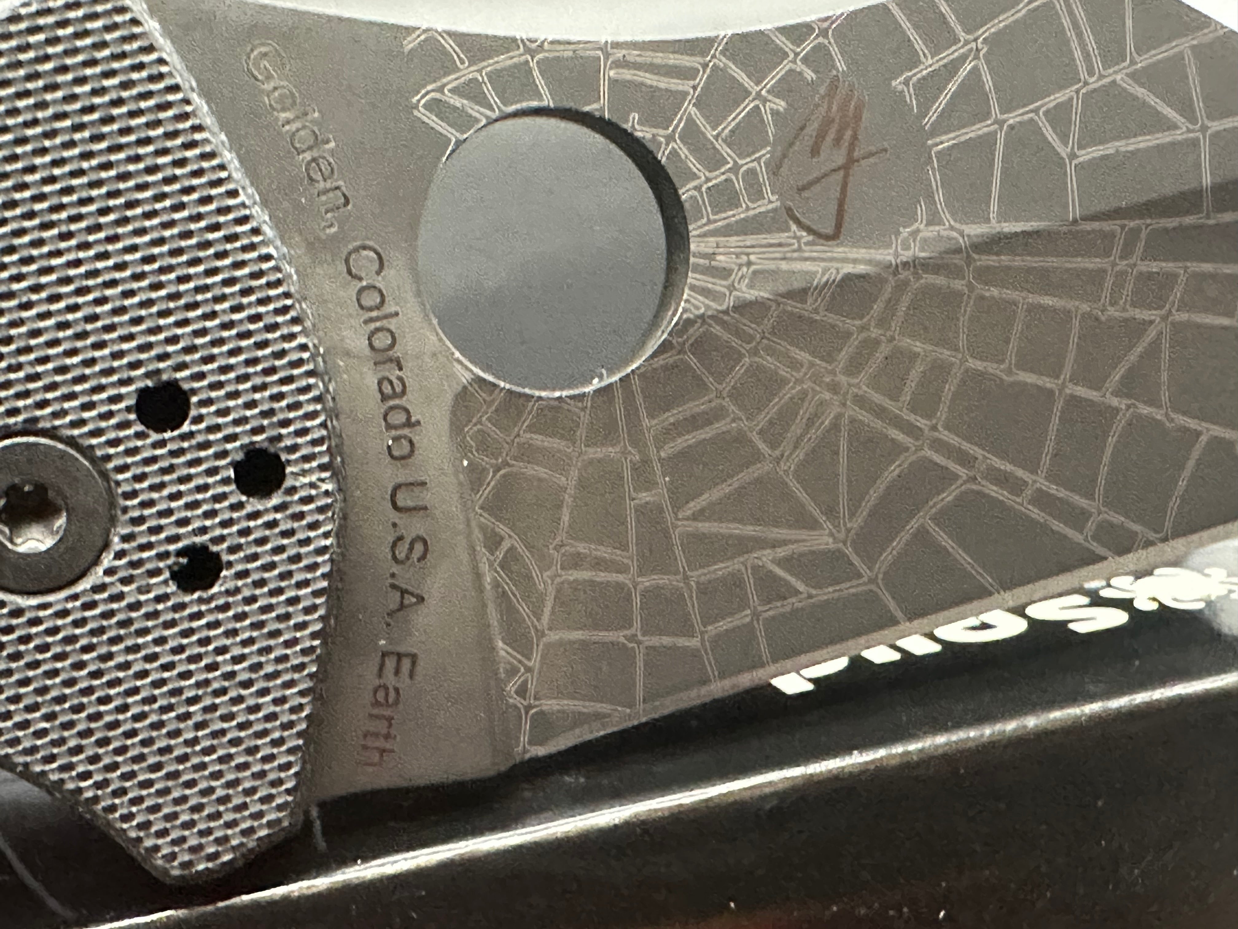 Spyderco Yojimbo 2 Folding Knife - Black G-10 Handle with Lynch NW Custom Laser Engraved Spider Web Blade | EDC, Tactical, Outdoor Survival & Everyday Carry Pocket Knife