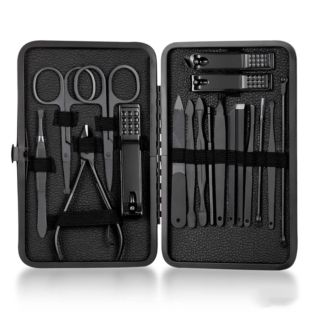 18-Piece Stainless Steel Manicure & Pedicure Kit - Professional Nail Clipper Set with Cutters & Scissors for Home Salon Use | Perfect for Travel, Gifts & Personal Nail Care (One Size, As Shown)