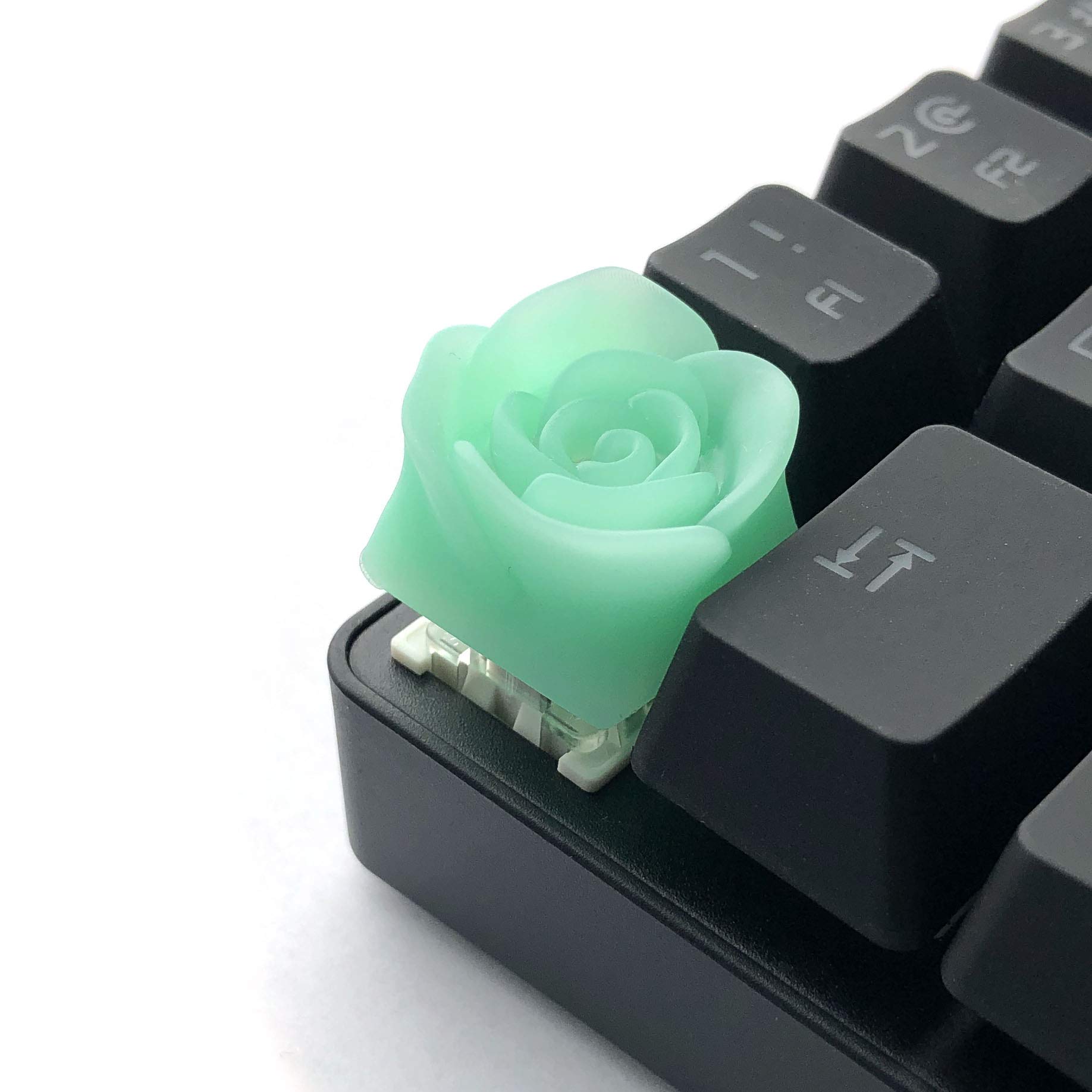 Handcrafted Rose Artisan Keycap for MX Mechanical Gaming Keyboards - Green Cherry MX Switch Compatible - Perfect for Typing Enthusiasts & RGB Custom Builds
