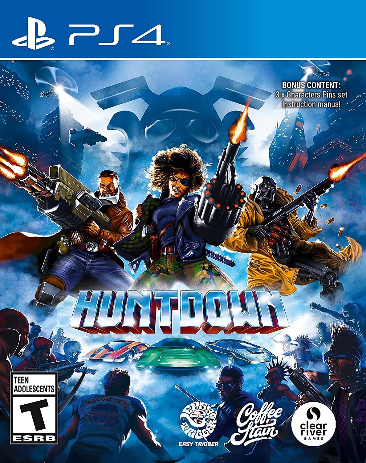 Huntdown - Action-Packed Retro Shooter Game for PlayStation 4 | Classic Arcade-Style Combat | Perfect for Solo & Multiplayer Gaming Nights