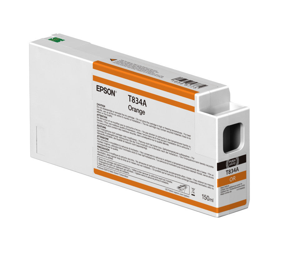 Epson T834A00 P7000/P9000 Ultrachrome HDX Ink Cartridge - 150ml Orange Ink for Professional Photo Printing | High-Quality Pigment Ink for Fine Art & Photography