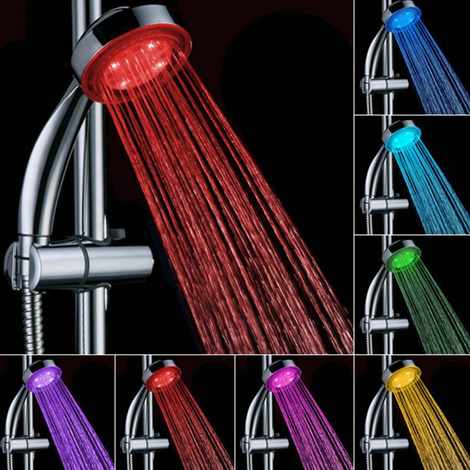 7 Color Changing LED Shower Head with High Pressure & Water Saving - Universal Handheld Shower for Relaxing Bath & Spa Experience at Home