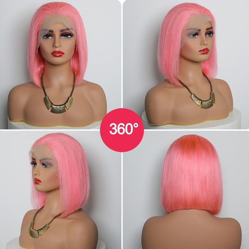 Eullair Blonde Straight Short Bob 13x4 Lace Front Wig - 100% Human Hair for Women & Girls | Summer Fashion, Cosplay, Daily Wear & Special Occasions