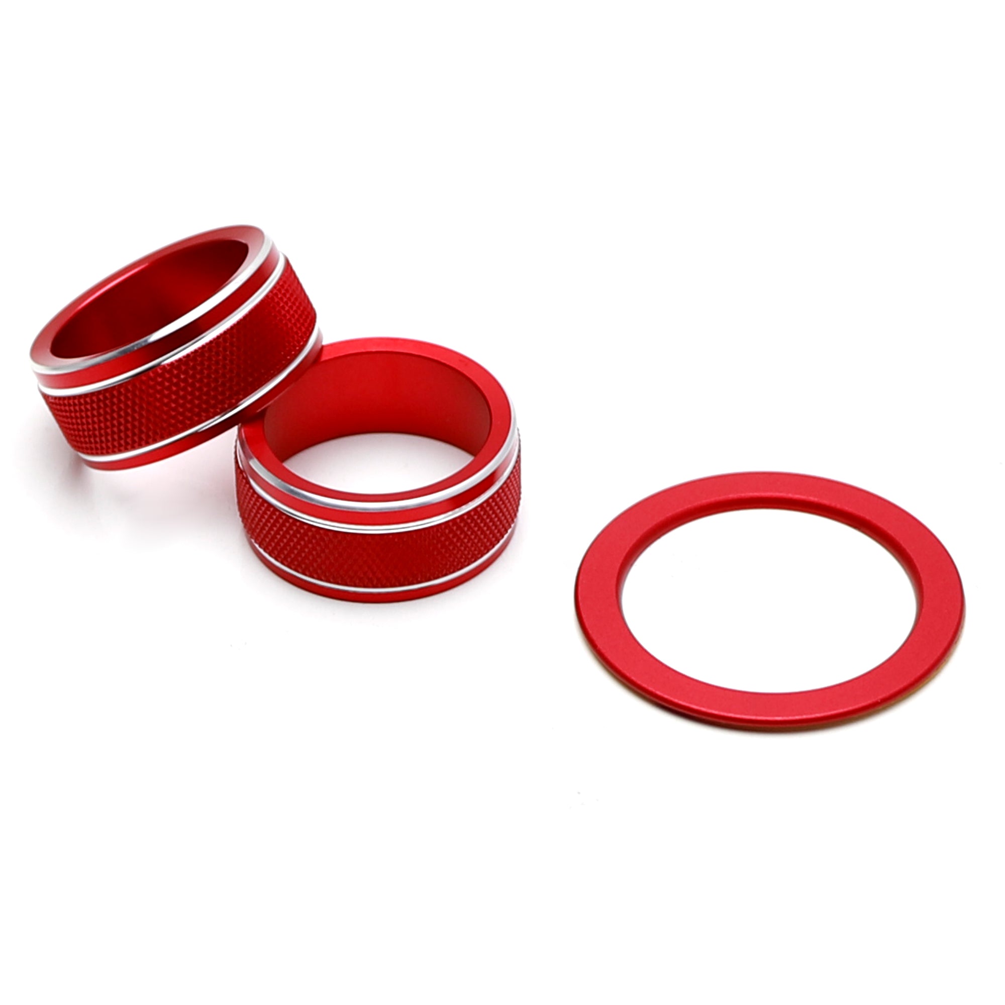 3-Piece Red AC Turn Knobs - Engine Push Start Decoration Trim Kit for 2021-2023 Toyota Camry - Interior Car Accessories Upgrade for Enhanced Style & Comfort