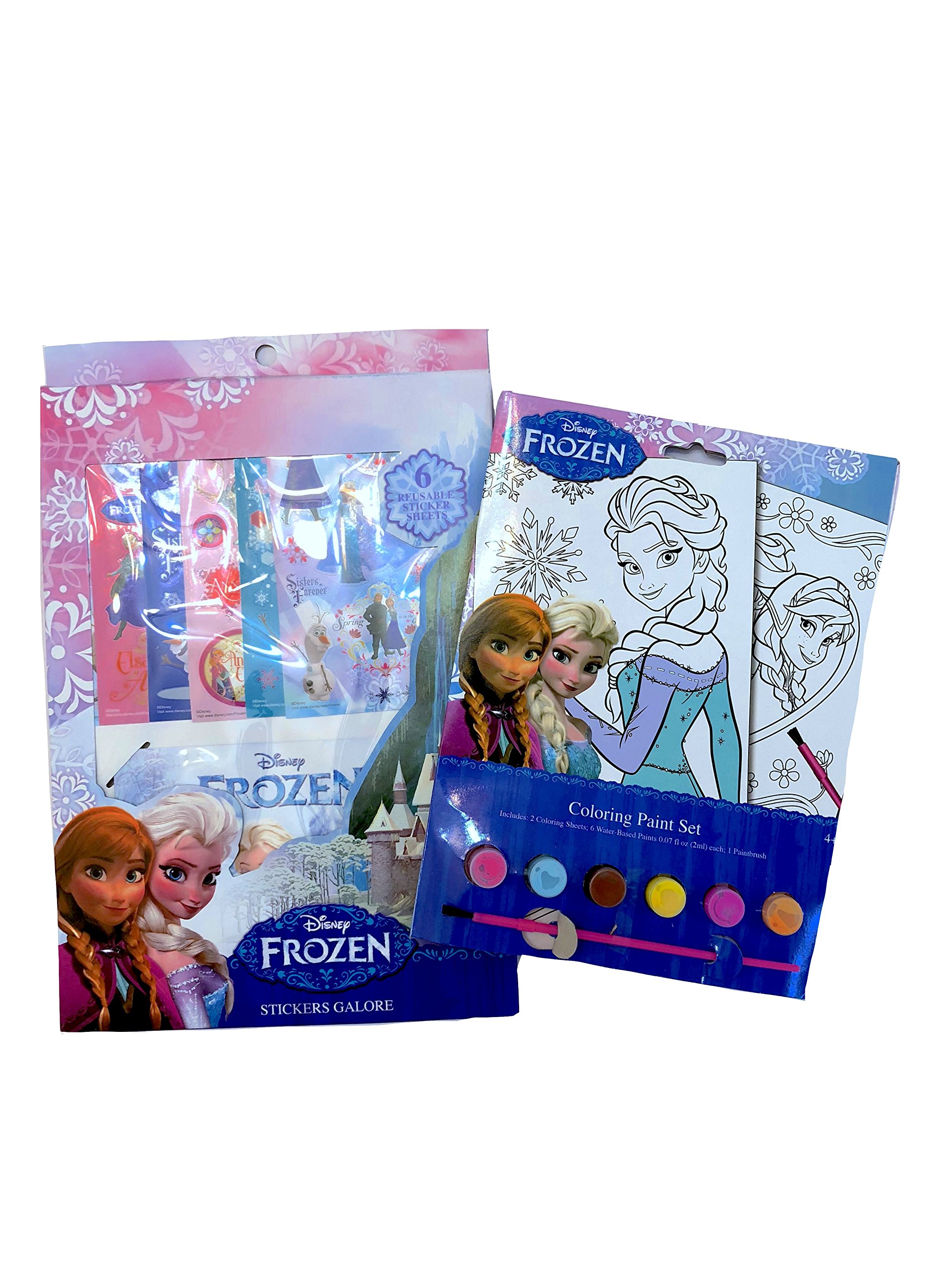 NEW Jumbo Frozen Activity Set - Sticker Book, Playing Cards, Coloring Paint Set, Memory Match & Puzzle Pack for Kids | Disney Frozen Party Favors, Travel Toys & Birthday Gifts