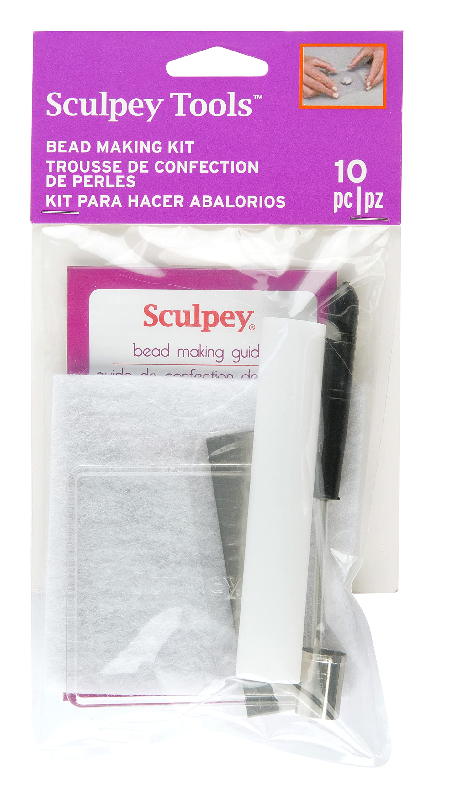 Sculpey 10-Piece Polymer Clay Bead Making Kit – Oven-Bake Jewelry Tools for DIY Crafts (Beginner to Advanced) – Perfect for Homemade Earrings, Necklaces & Clay Art Projects