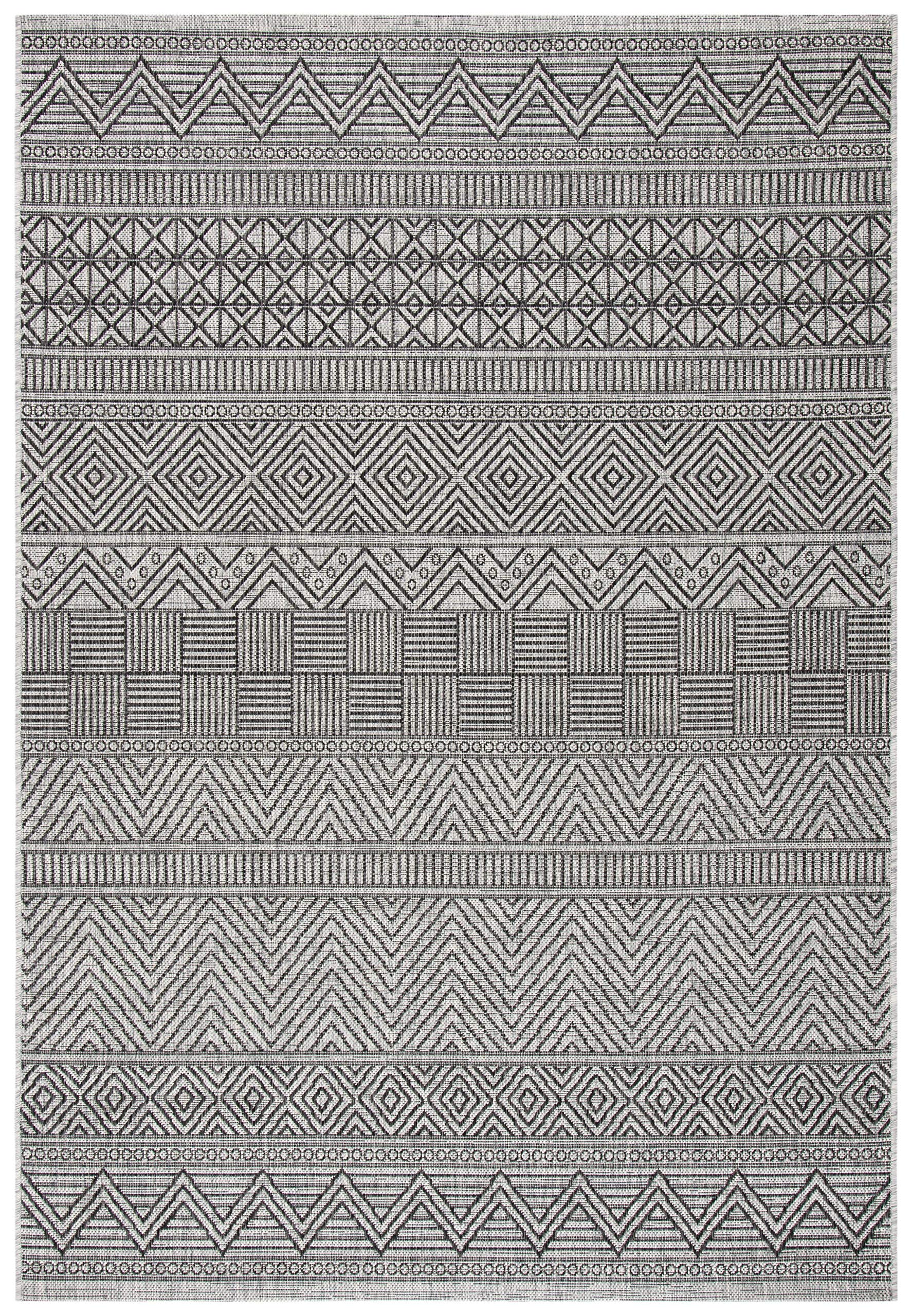 SAFAVIEH Courtyard Collection 8' x 10' Black & Grey Area Rug CY8196 - Waterproof Indoor/Outdoor Rug for Patio, Backyard, Mudroom - Easy to Clean & Maintain for High Traffic Areas