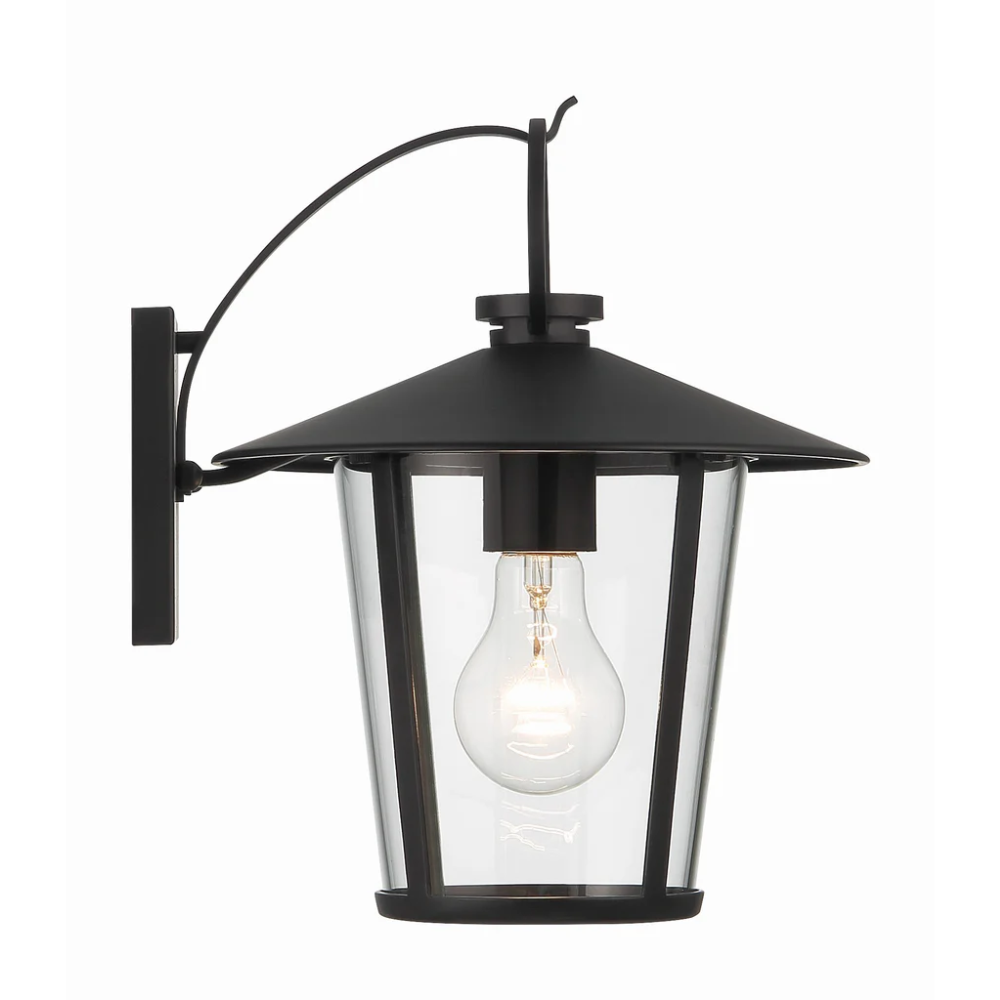 Andover 1 Light Outdoor Wall Sconce - 9x11 Inch Stainless Steel with Clear Glass, Black Matte Finish - 120V E26 Medium Base LED Compatible - Perfect for Patio, Garden, Porch, and Exterior Wall Lighting