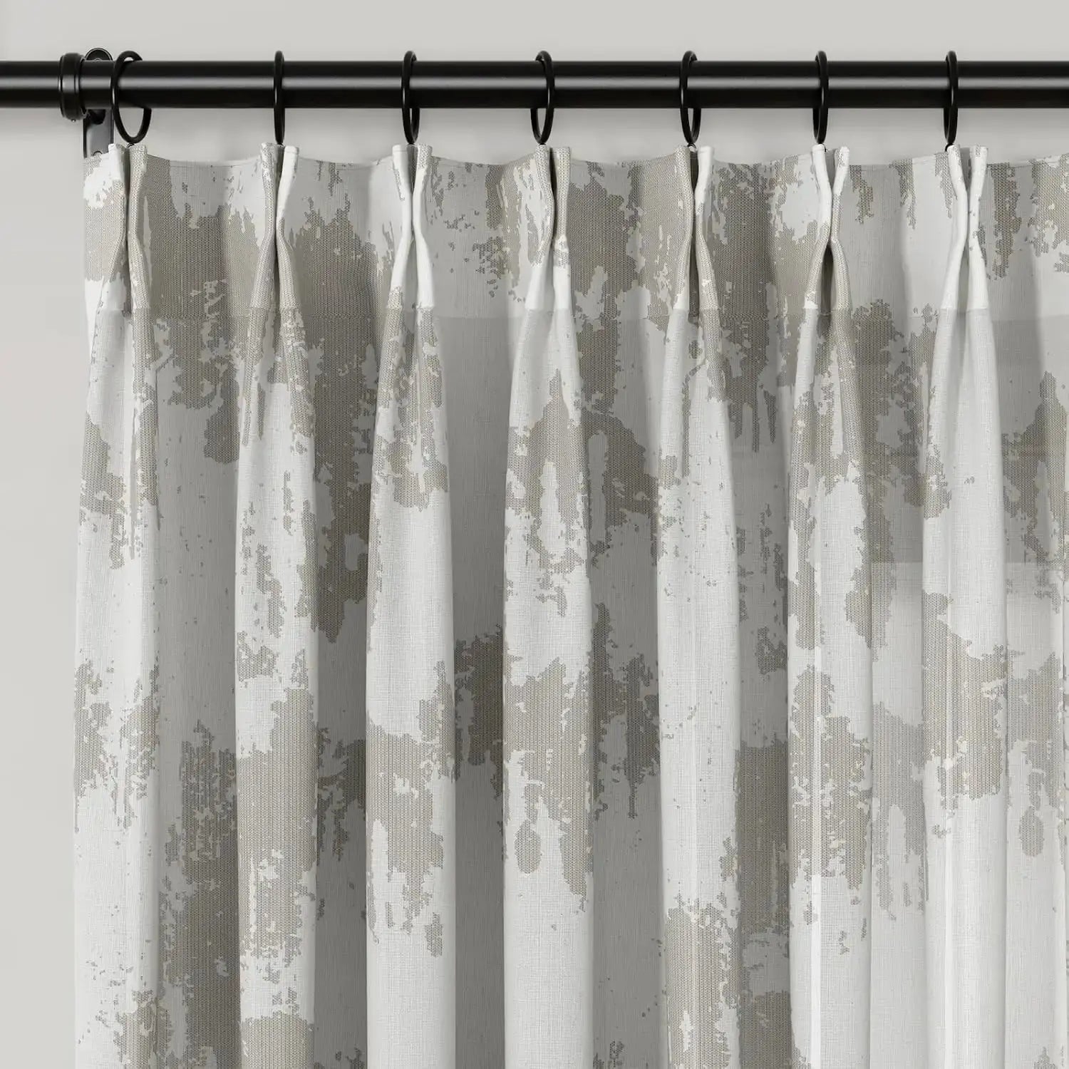 Freya Linen Semi-Sheer Jacquard Pleated Curtains - Elegant Window Treatment for Living Room & Bedroom