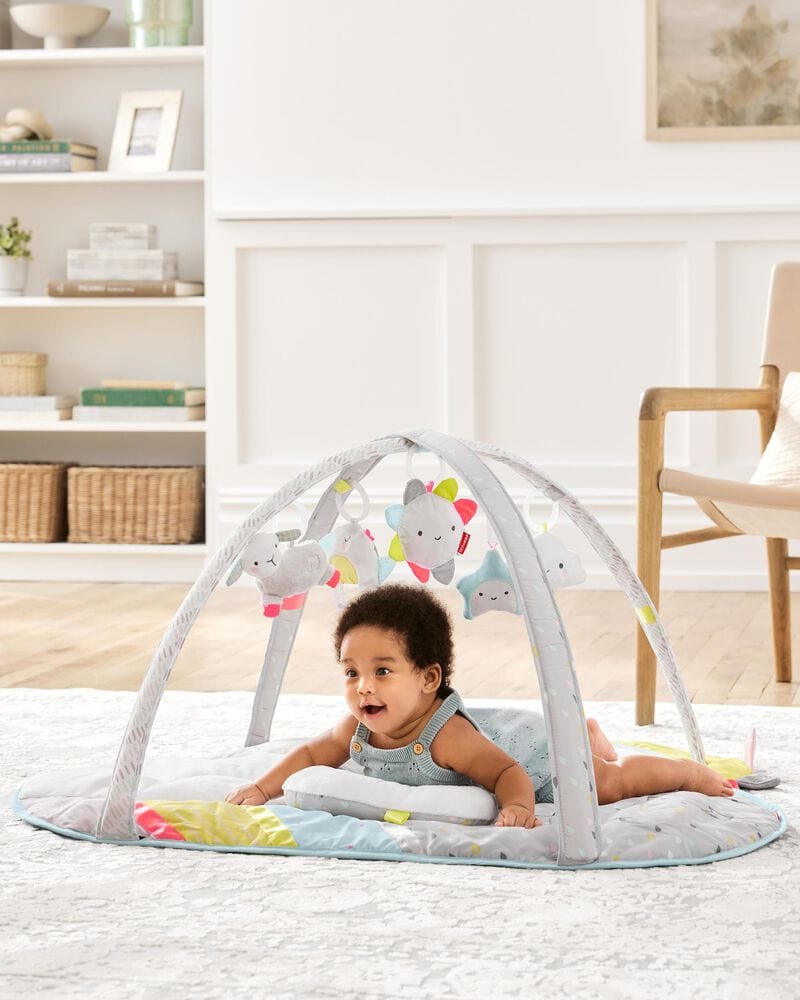 Skip Hop Silver Lining Cloud Activity Gym - Baby Play Mat with Hanging Toys for Tummy Time & Early Development - Perfect for Nursery, Daycare & Travel