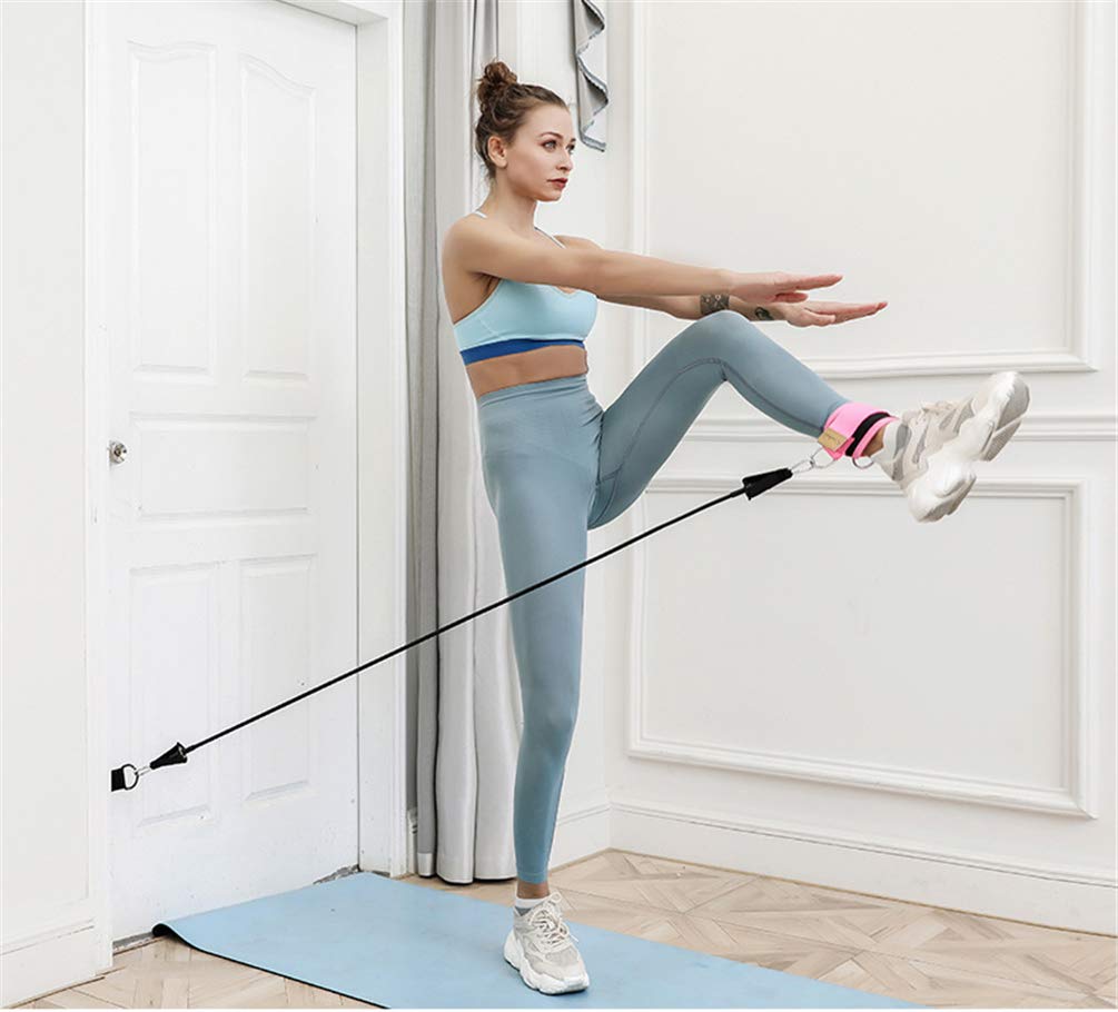 Premium Adjustable Fitness Ankle Straps with Door Anchor - Heavy Duty Leg Sleeves for Home Gym Workouts - Tone Legs, Abs & Glutes - Weight Loss & Fat Burning Resistance Bands (Ideal for Strength Training, Yoga, Pilates & Physical Therapy)