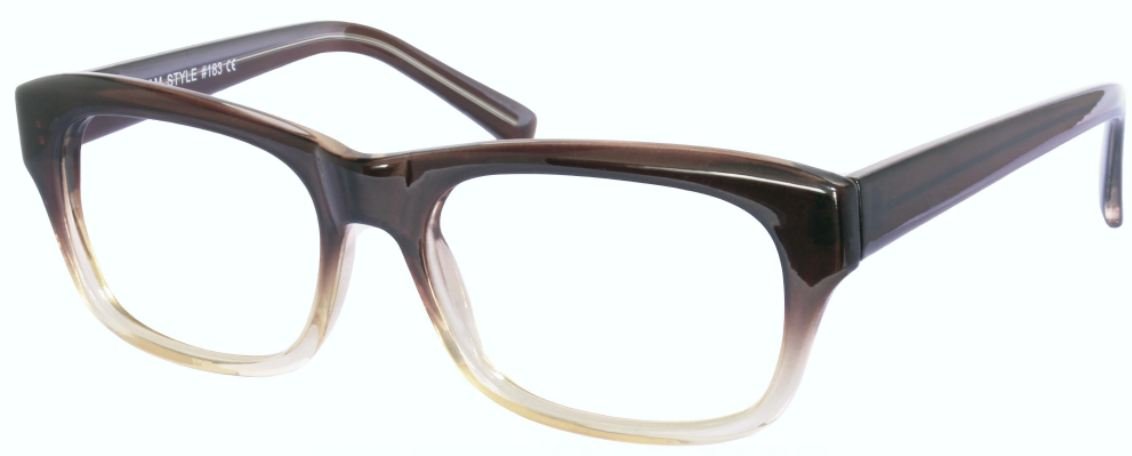 Multi-View Computer Reading Glasses Model 75 - Brown Fade +1.0 Strength - Blue Light Blocking for Screen Time & Office Work