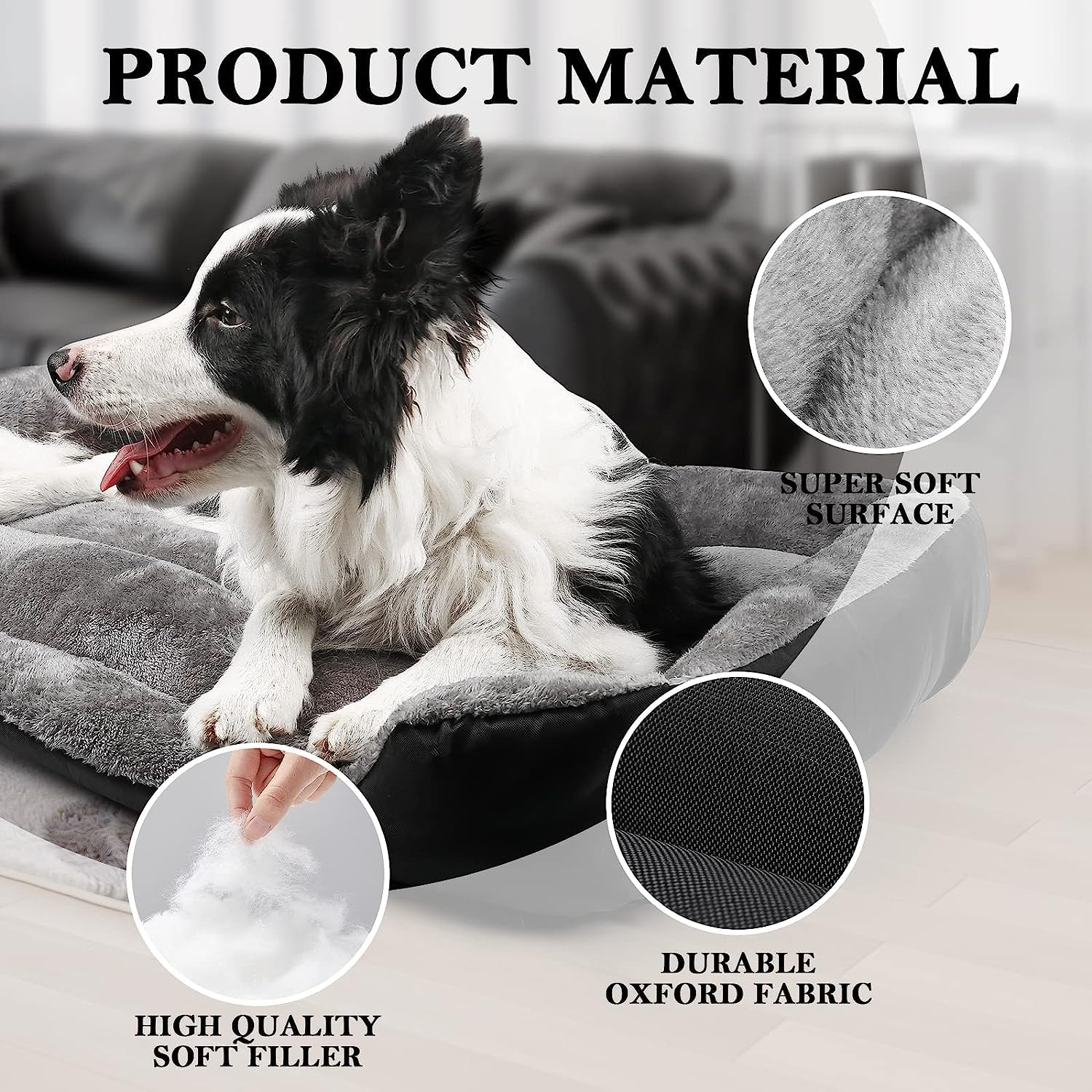 DogBaby Washable Rectangle Dog Bed for Large Dogs - Comfortable & Breathable Pet Bed (Medium 28
