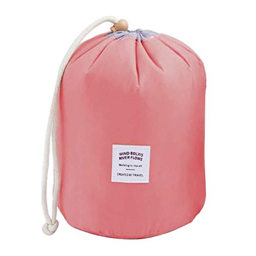 **SHIJVAL Barrel Shaped Travel Cosmetic Bag – Large Capacity Drawstring Makeup Organizer & Storage Pouch for Toiletries, Travel Essentials, and Beauty Accessories (Perfect for Vacations, Gym, and Daily Use)**