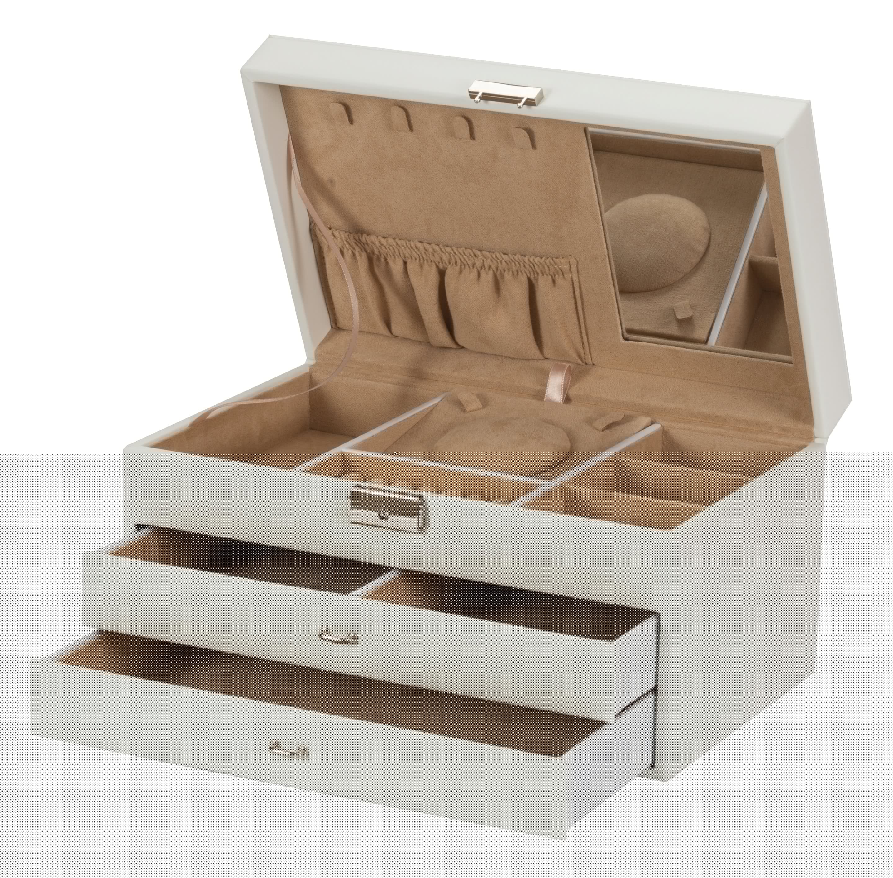 Camille Ivory Jewelry Box - Elegant Storage for Necklaces, Rings & Earrings - Perfect for Travel, Gifts & Home Decor
