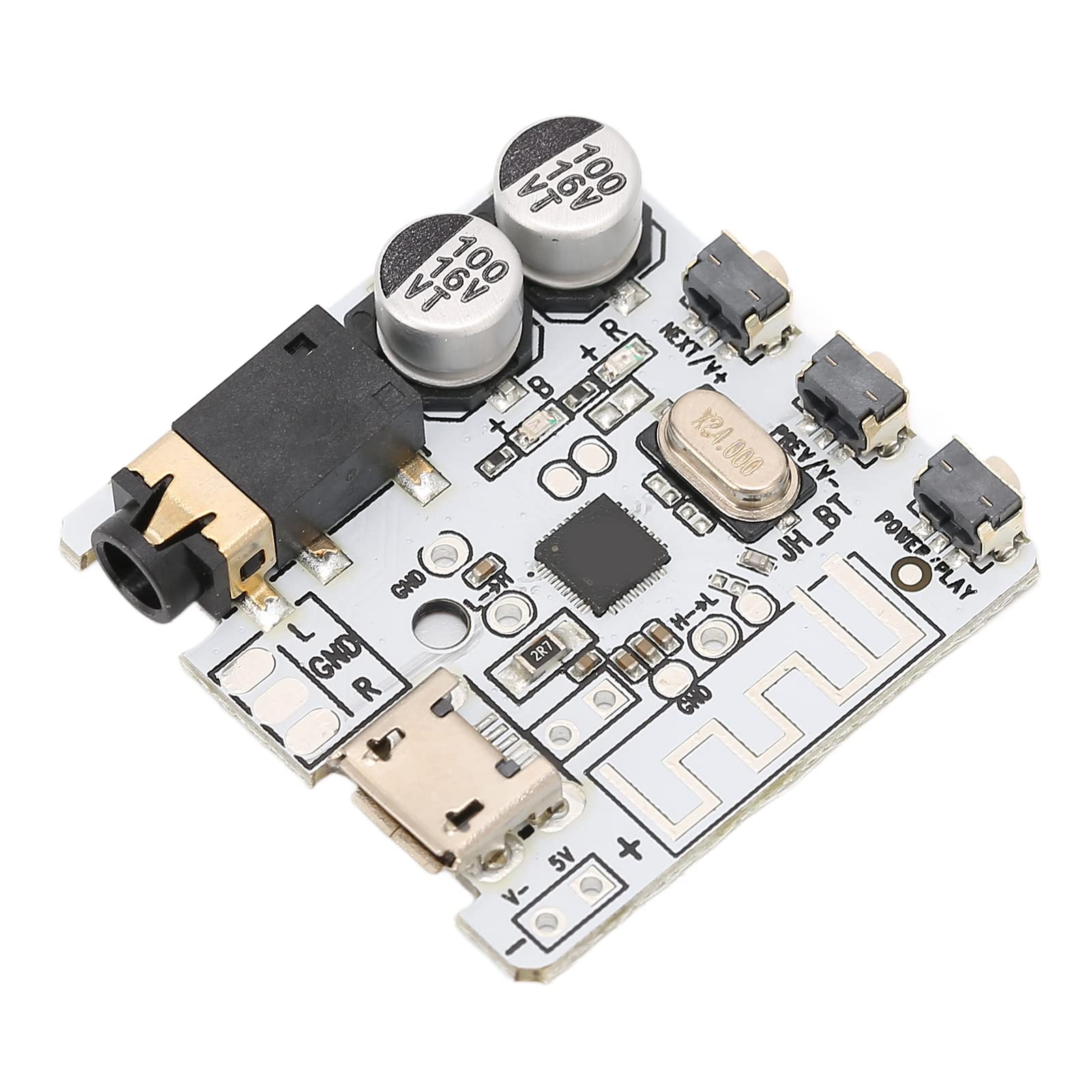 ASHATA Bluetooth 5.0 Audio Receiver Board - Stereo Amplifier Module with Button Control, 3.7V-5V DIY Speaker Amplifier for Car/Home Sound System | Compatible with Phone, Laptop, Tablet | Perfect for DIY Projects, Classroom Whiteboard Audio & Portable Speaker Upgrades