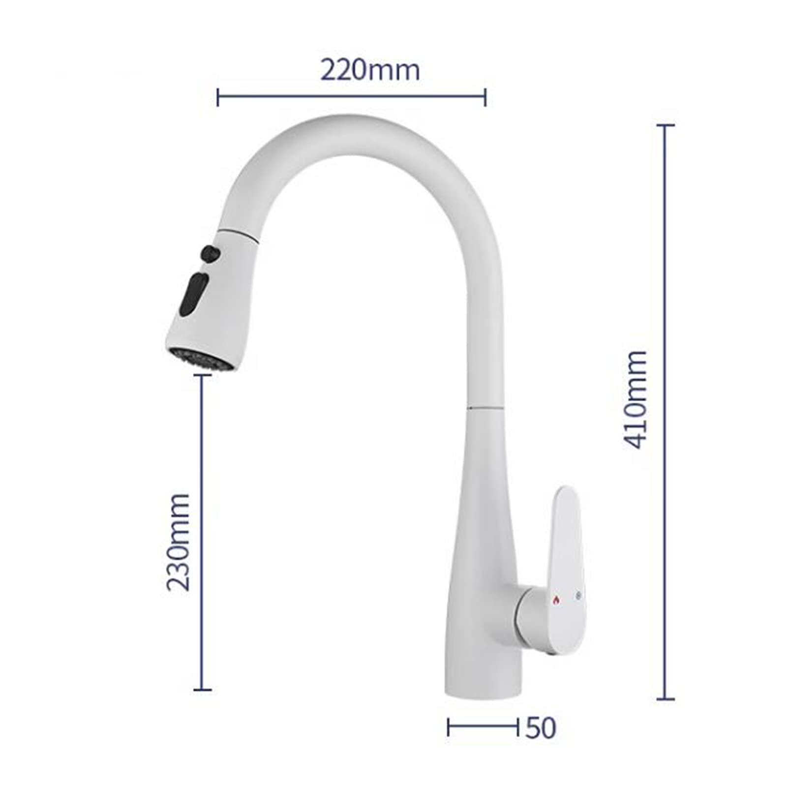 Stainless Steel Pull Down Kitchen Faucet with Sprayer - White Modern Swivel Sink Faucet for Easy Dishwashing & Food Prep | Perfect for Home & Restaurant Kitchens
