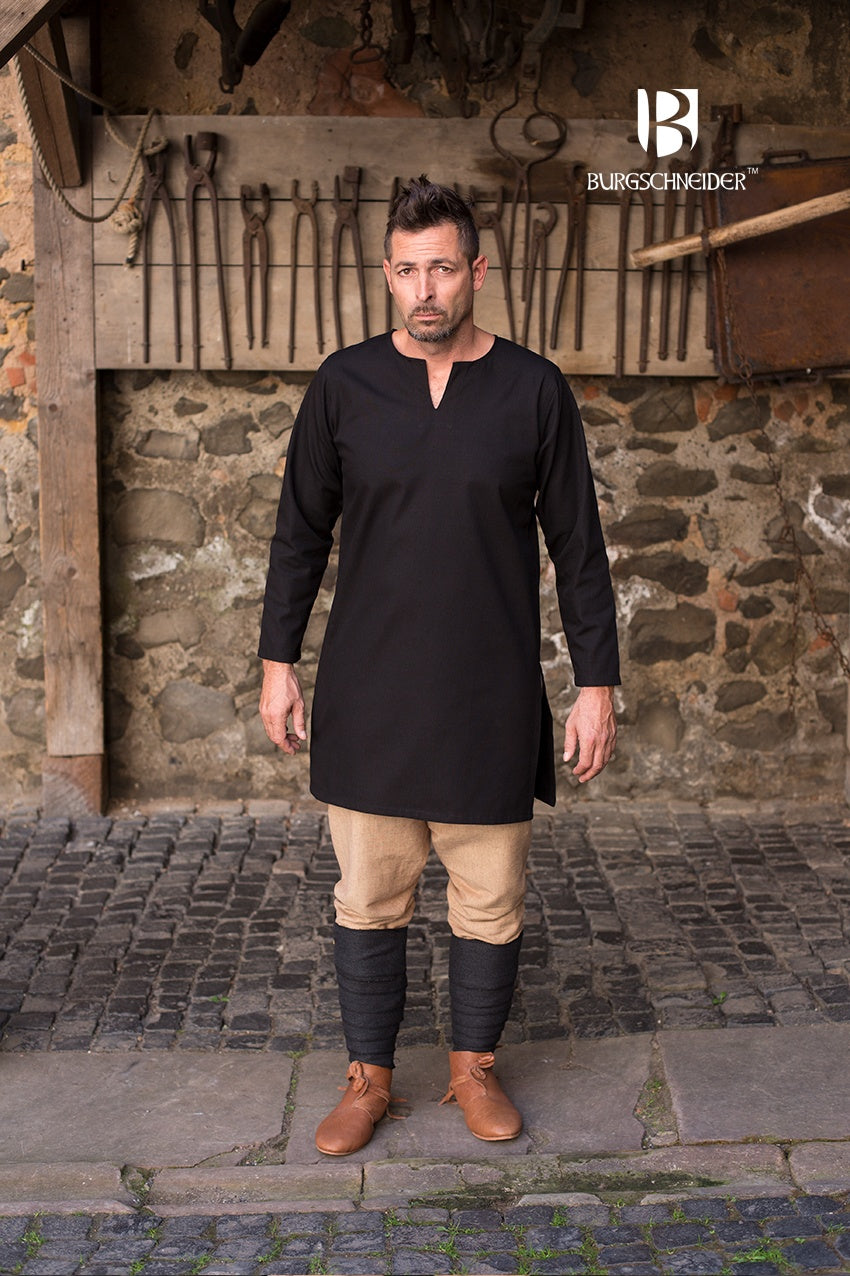 Leif Black Under Tunic - Women's Slim Fit Basic Layering Top for Casual Wear & Office Outfits