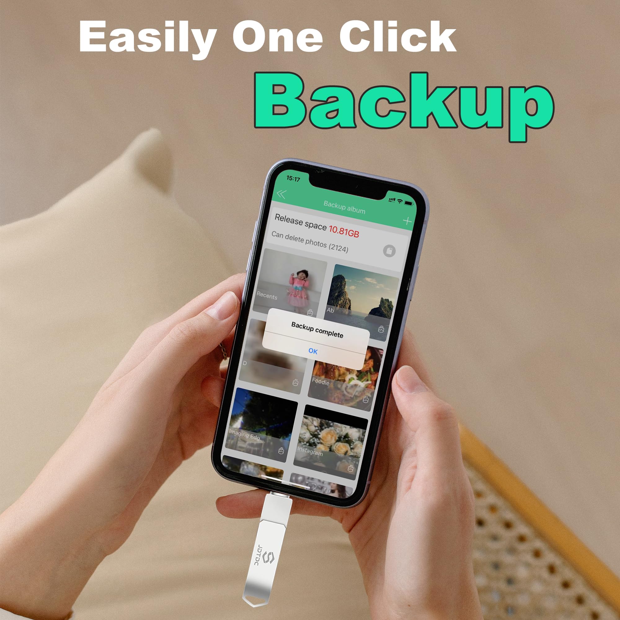 MFi Certified 256GB iPhone USB Flash Drive - External Storage for iPhone & iPad - Photo Stick for Backing Up Photos, Videos & Files - Perfect for Travel, Work & School Data Transfer