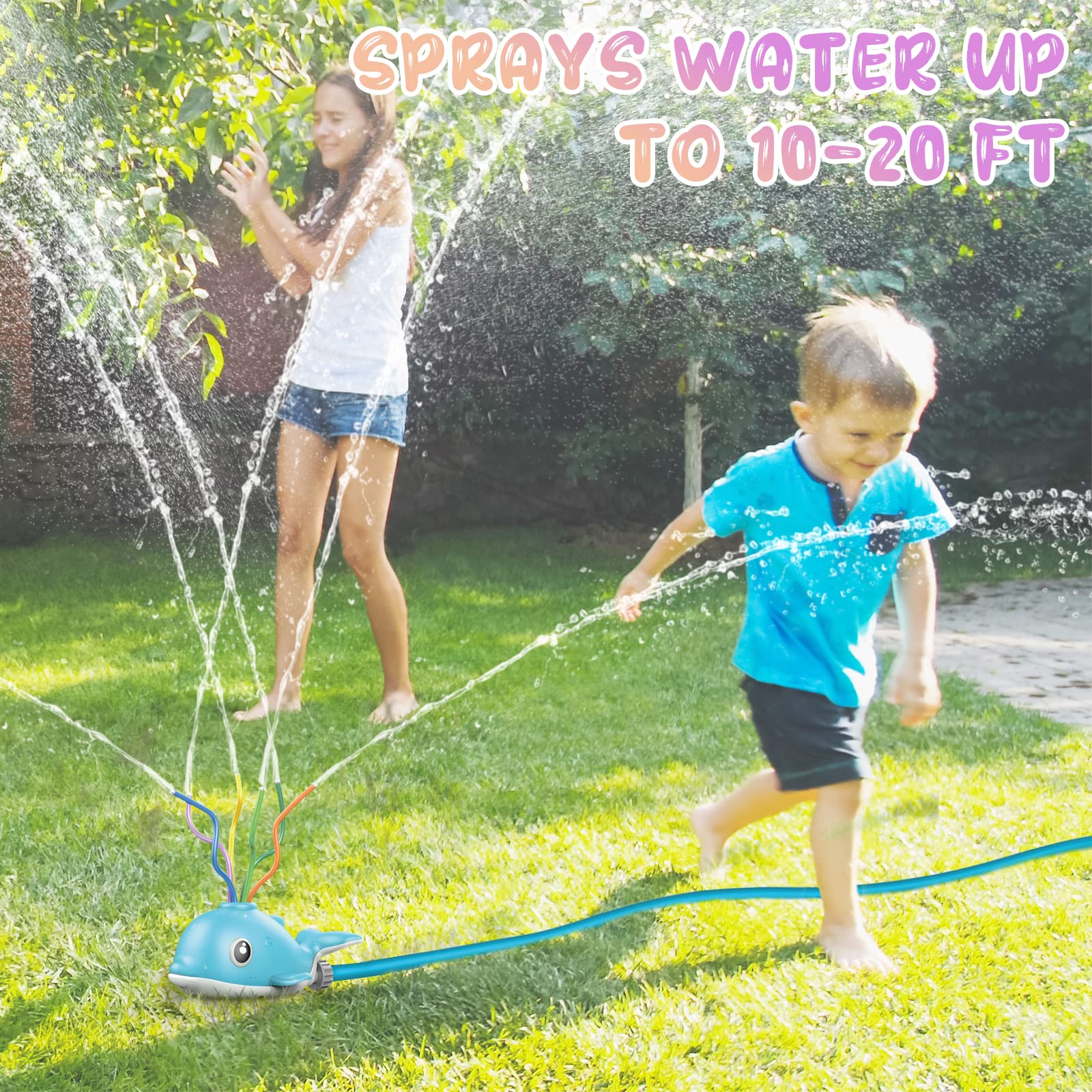**deAO Wiggle Tube Water Sprinkler Toy for Kids - Outdoor Play Sprinkler with Moving Tubes, Fun Garden & Lawn Water Toy for Boys & Girls Ages 3+ - Perfect for Backyard Fun, Summer Parties & Splash Play**