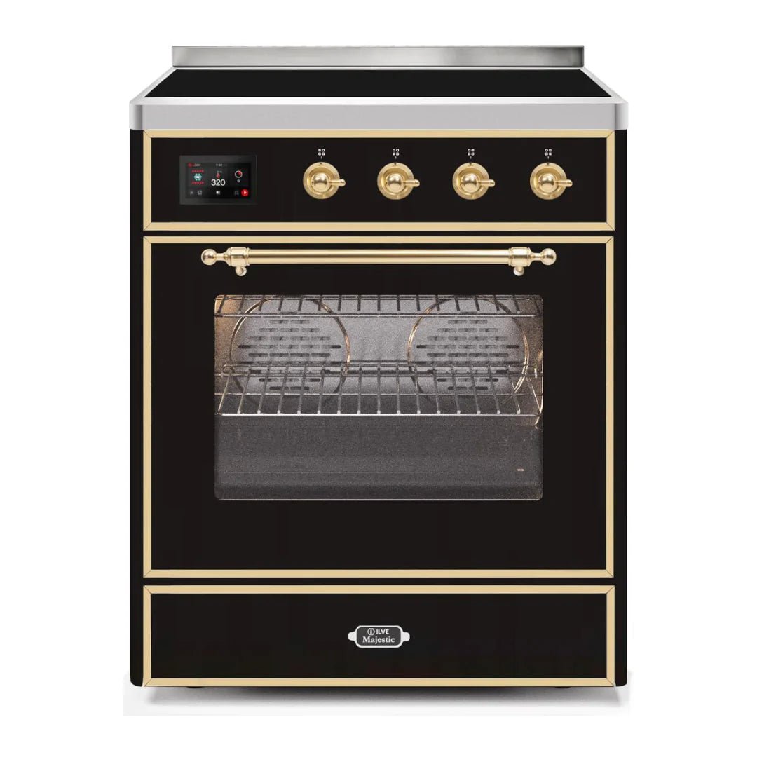ILVE Majestic II Series 30-Inch Freestanding Induction Range - 4 Element Stove with Electric Oven (UMI30NE3BKG) - Perfect for Modern Kitchens & Professional Cooking