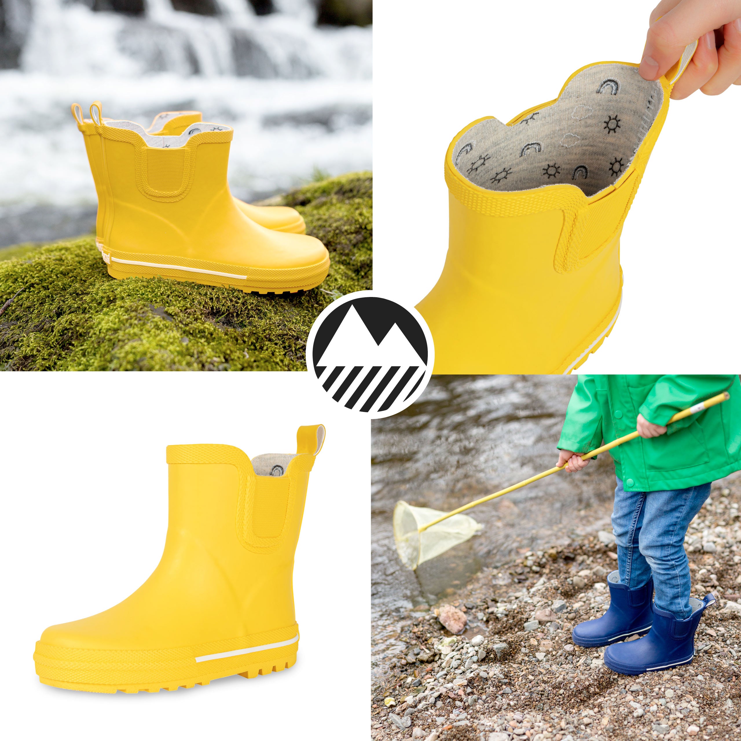 Kids' Paddlebeck Short Rain Boots - Waterproof Rubber Booties for Boys & Girls - Perfect for Puddles, Gardening & Outdoor Play