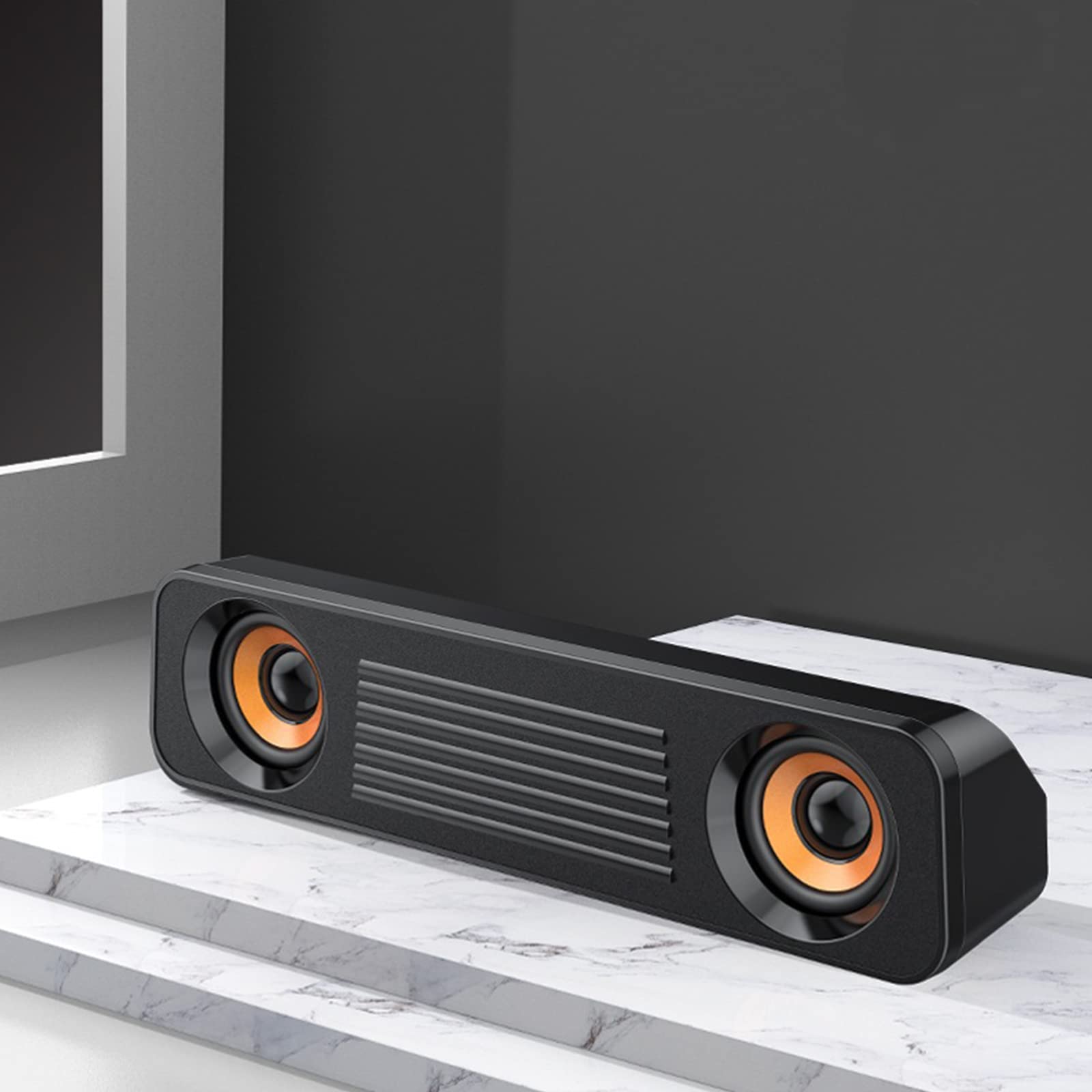 BEBIKR USB Powered PC Speakers with Subwoofer - Stereo Multimedia Gaming Speakers for PC, Desktop, Laptop - 3.5mm Audio with Volume Control - Perfect for Gaming, Movies, Music & Home Office Setup