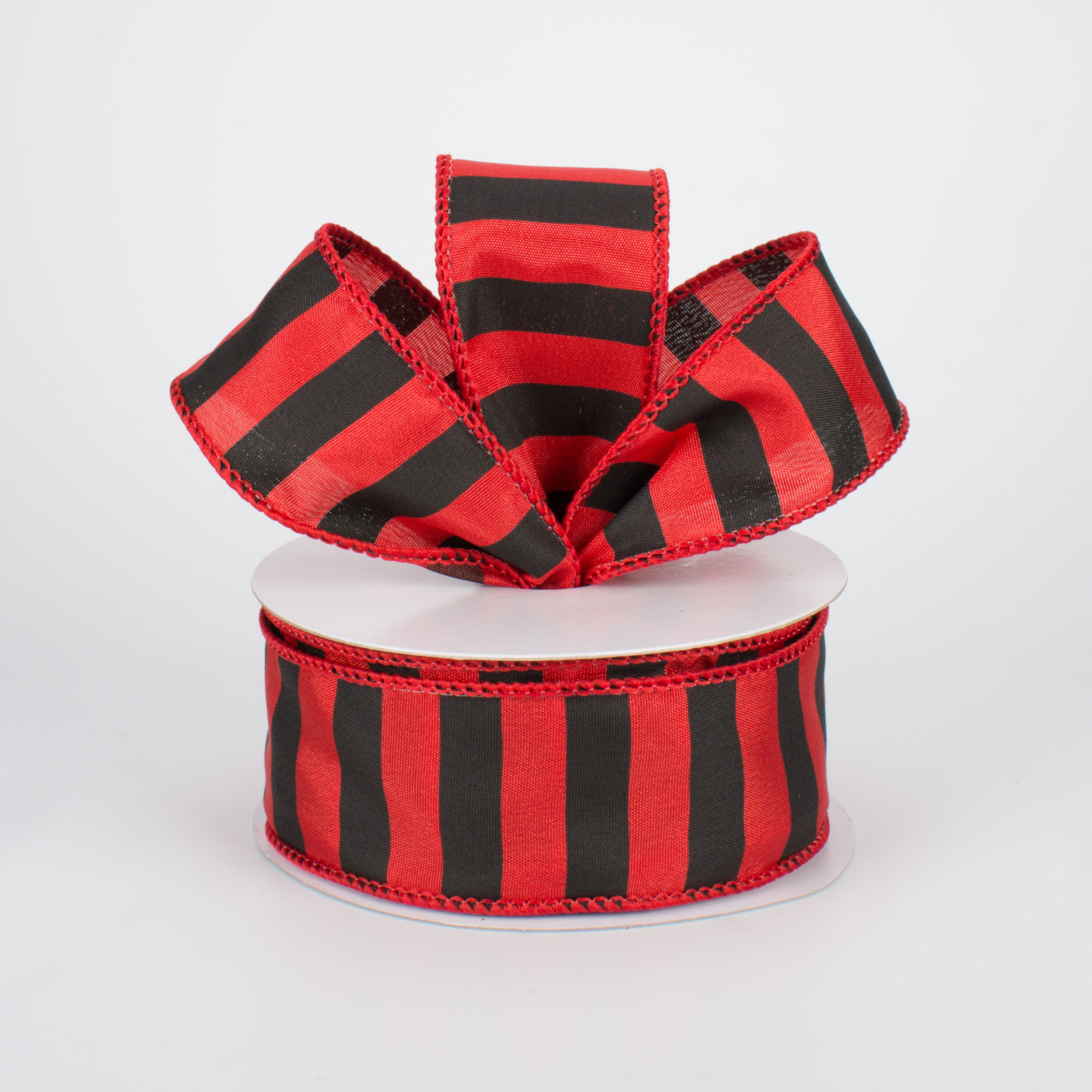 1.5 Inch Medium Stripe Ribbon - Red and Black Grosgrain Ribbon (10 Yards) for Gift Wrapping, DIY Crafts, Hair Bows, and Party Decorations