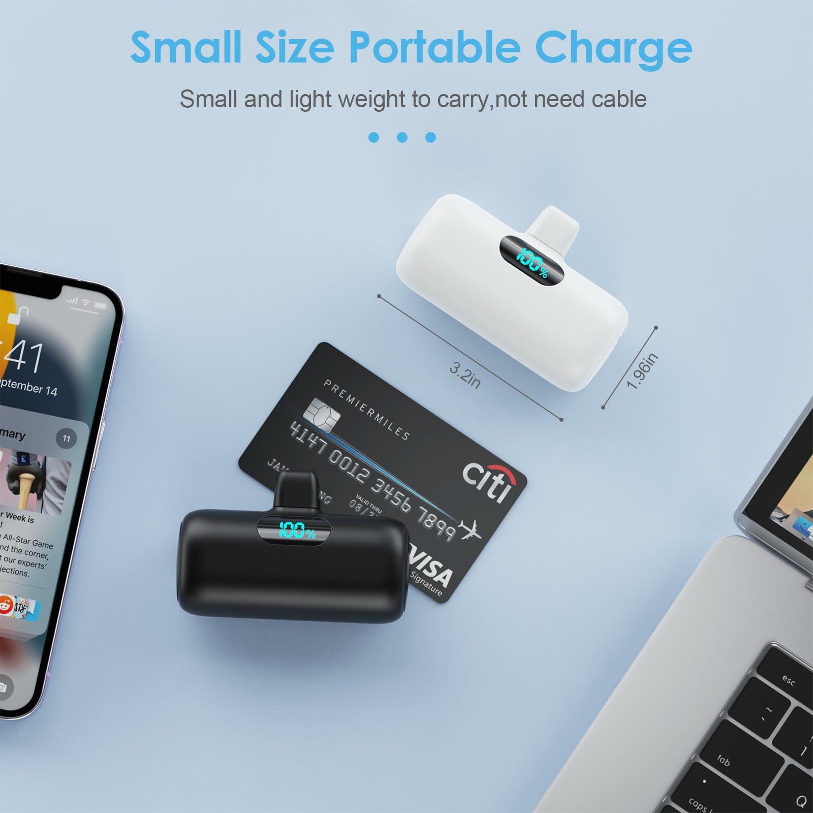 2 Pack 5000mAh PD Fast Charging Power Bank for iPhone - Portable Mini External Battery Pack for Travel, Camping & Emergency Charging