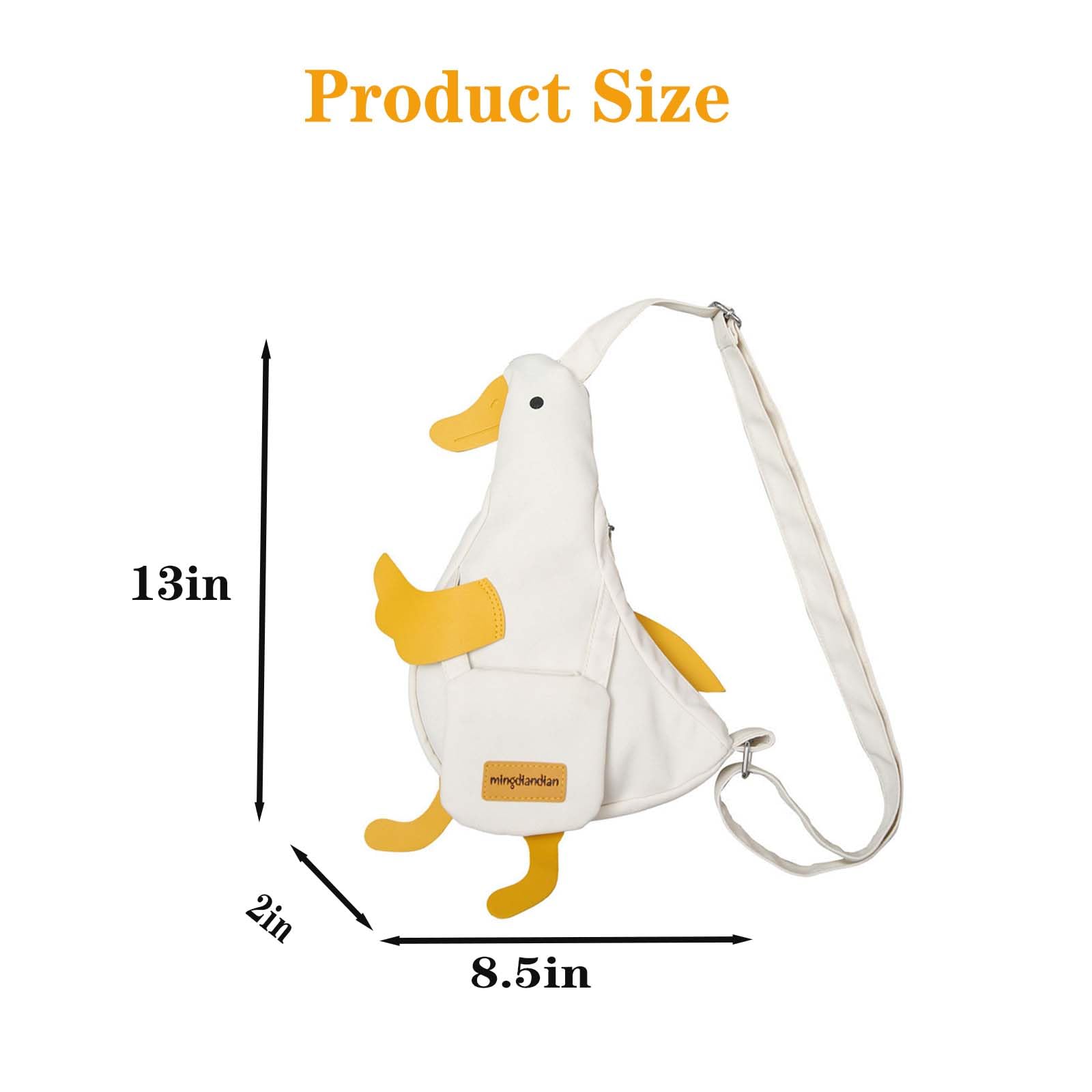 Cute Kawaii Duck Crossbody Bag - Funny Animal Shoulder Purse & Messenger Satchel - Unique Canvas Backpack for Women & Girls - Perfect for School, Travel & Daily Use