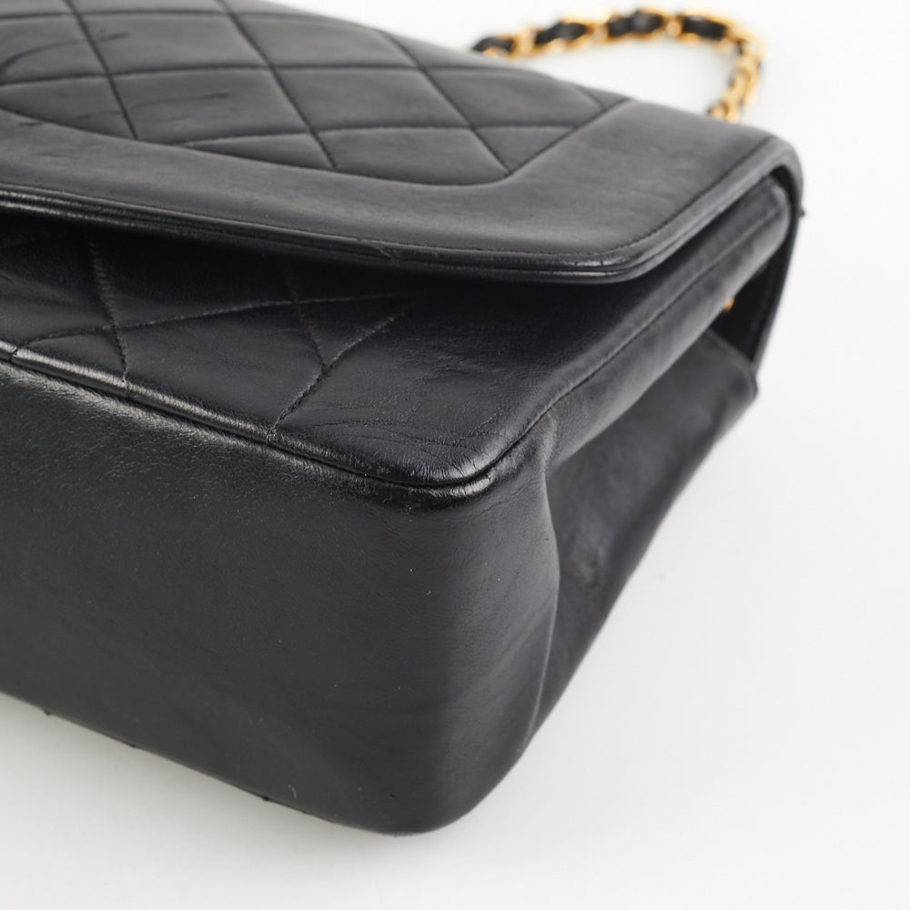 Chanel Medium Diana Black Leather Shoulder Bag - Luxury Designer Handbag for Women | Perfect for Work, Travel & Evening Events
