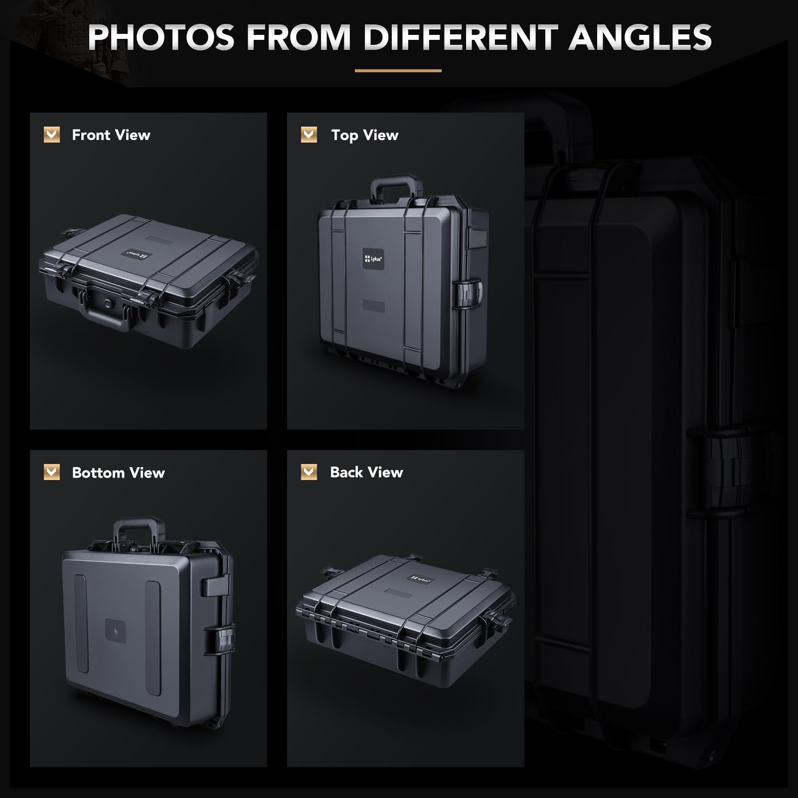 Lykus HC-5010 Large Waterproof Hard Case with Customizable Foam Insert - 19.7x15.7x6.5 inch Interior - Protective Storage for Electronics, Cameras, Tools & Valuables - Ideal for Travel, Camping & Outdoor Adventures
